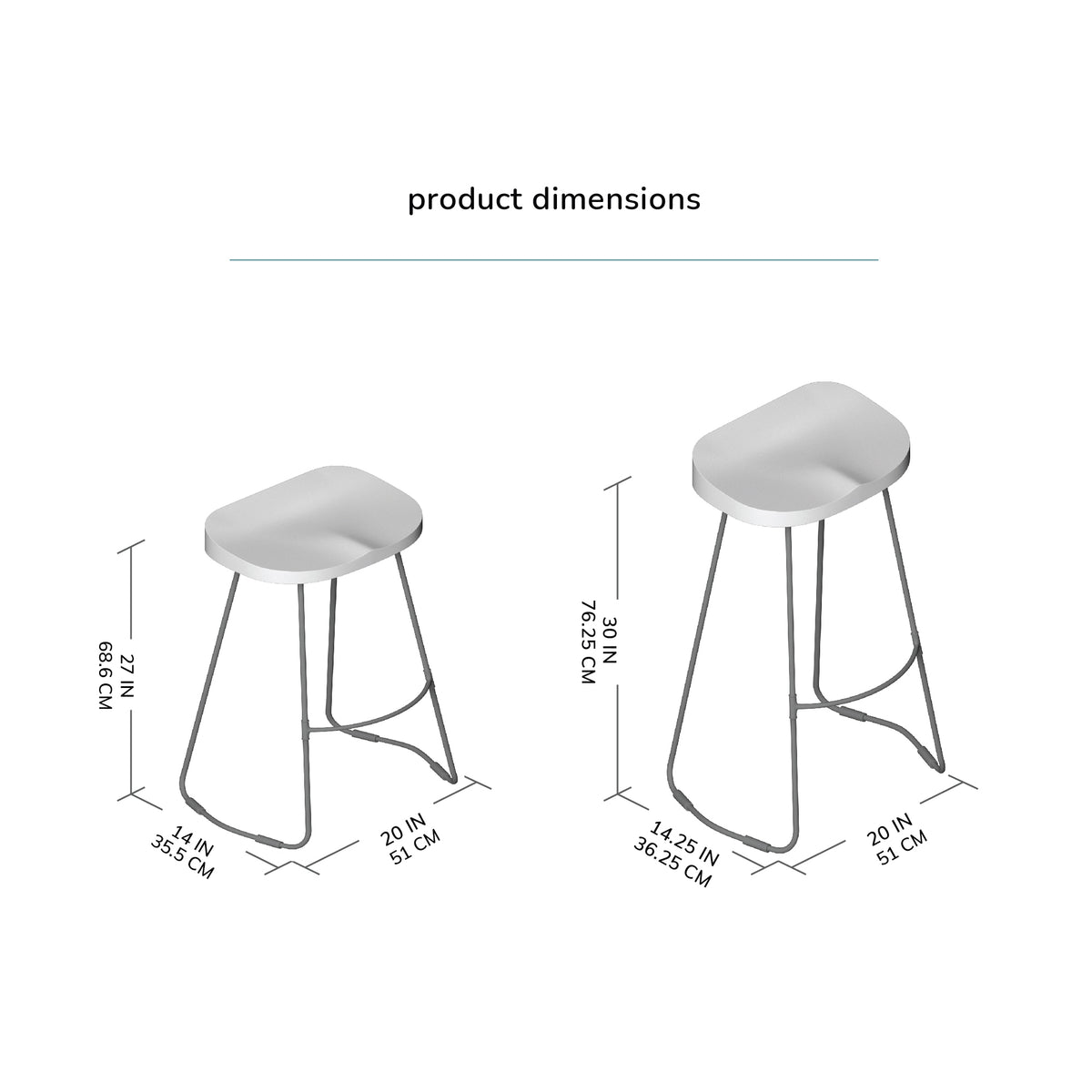 Lara Saddle Seat Counter Stools Set of 2 - Natural