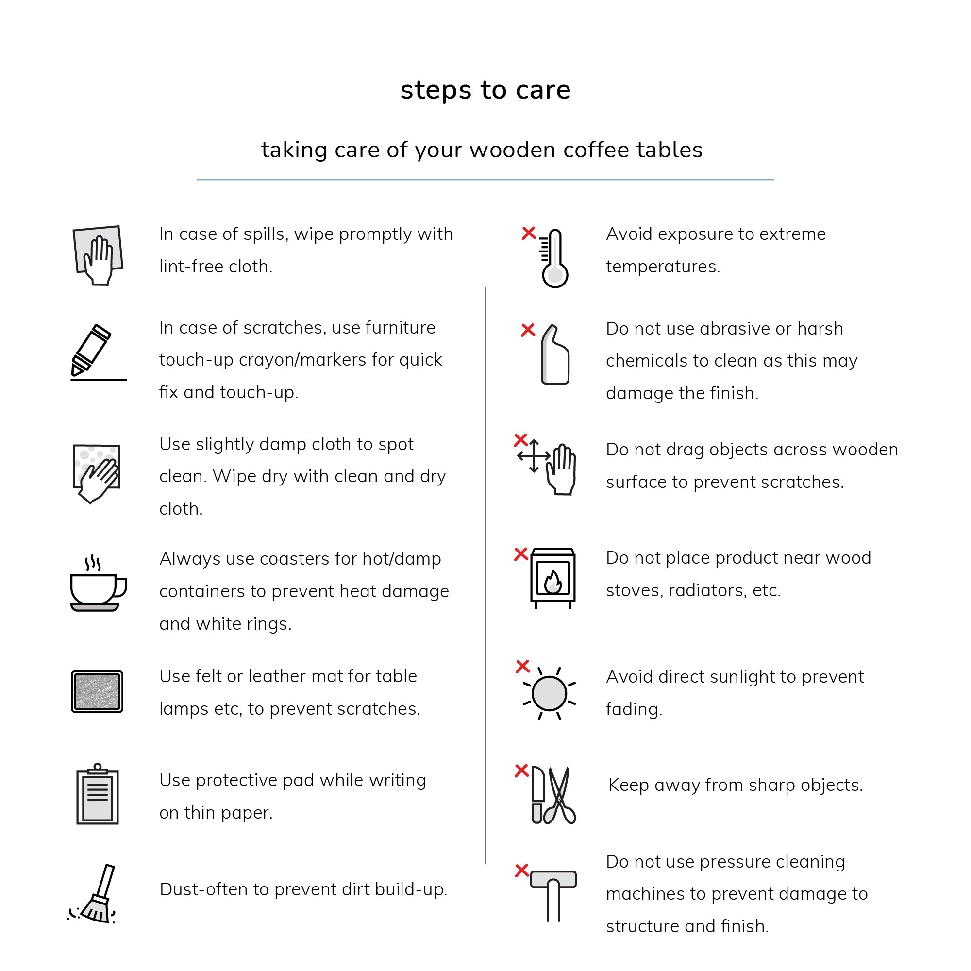 Marcel Solid Wood Coffee Table - Black
