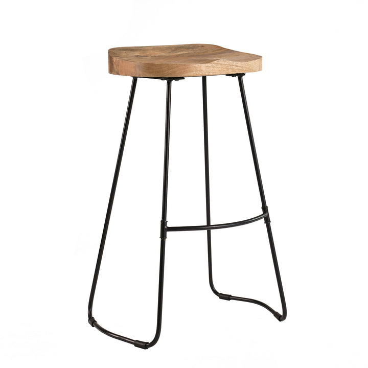 Rombass Solid Wood Bar Stool - Natural Top