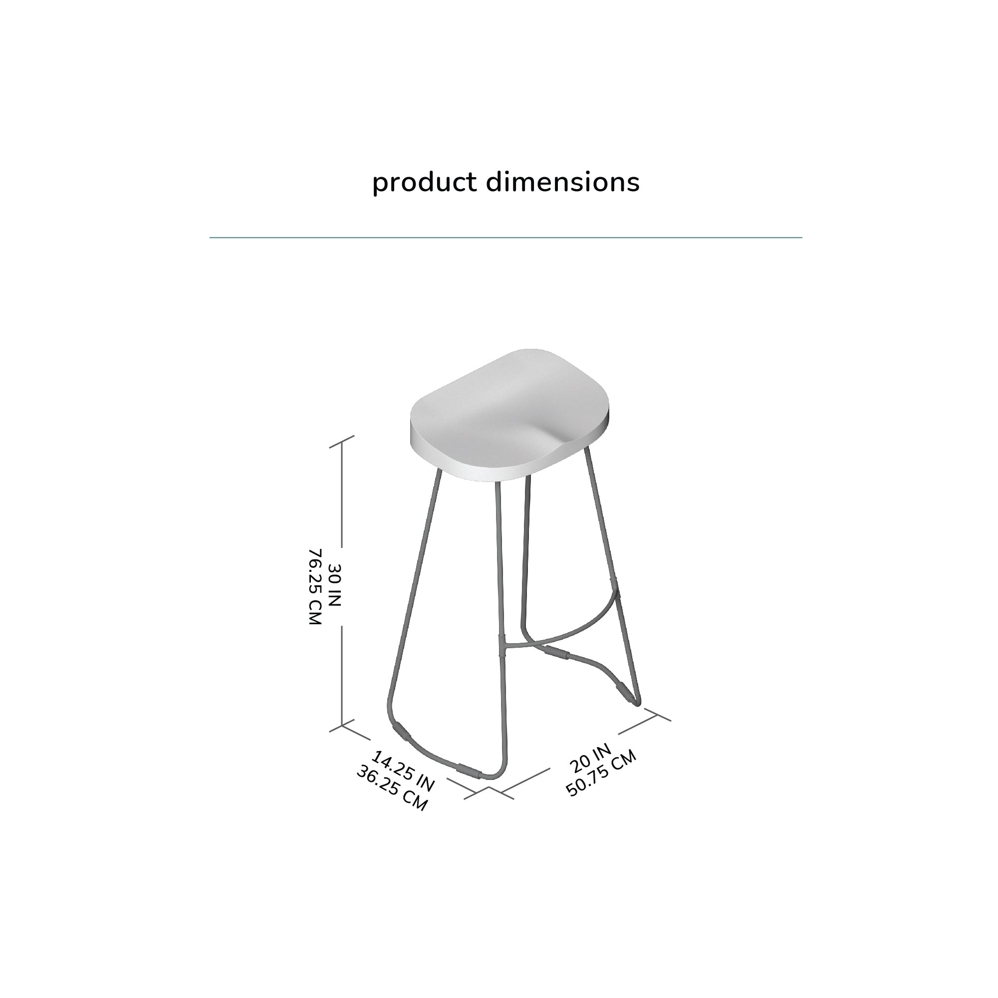 Rombass Solid Wood Bar Stool - Natural Top