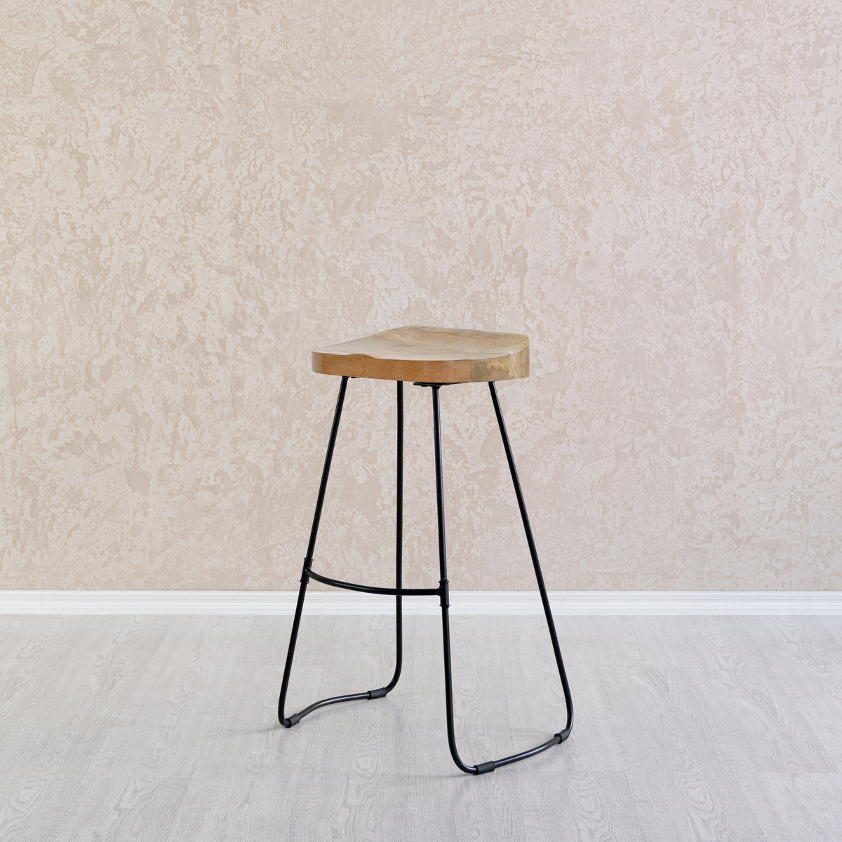 Rombass Solid Wood Bar Stool - Natural Top