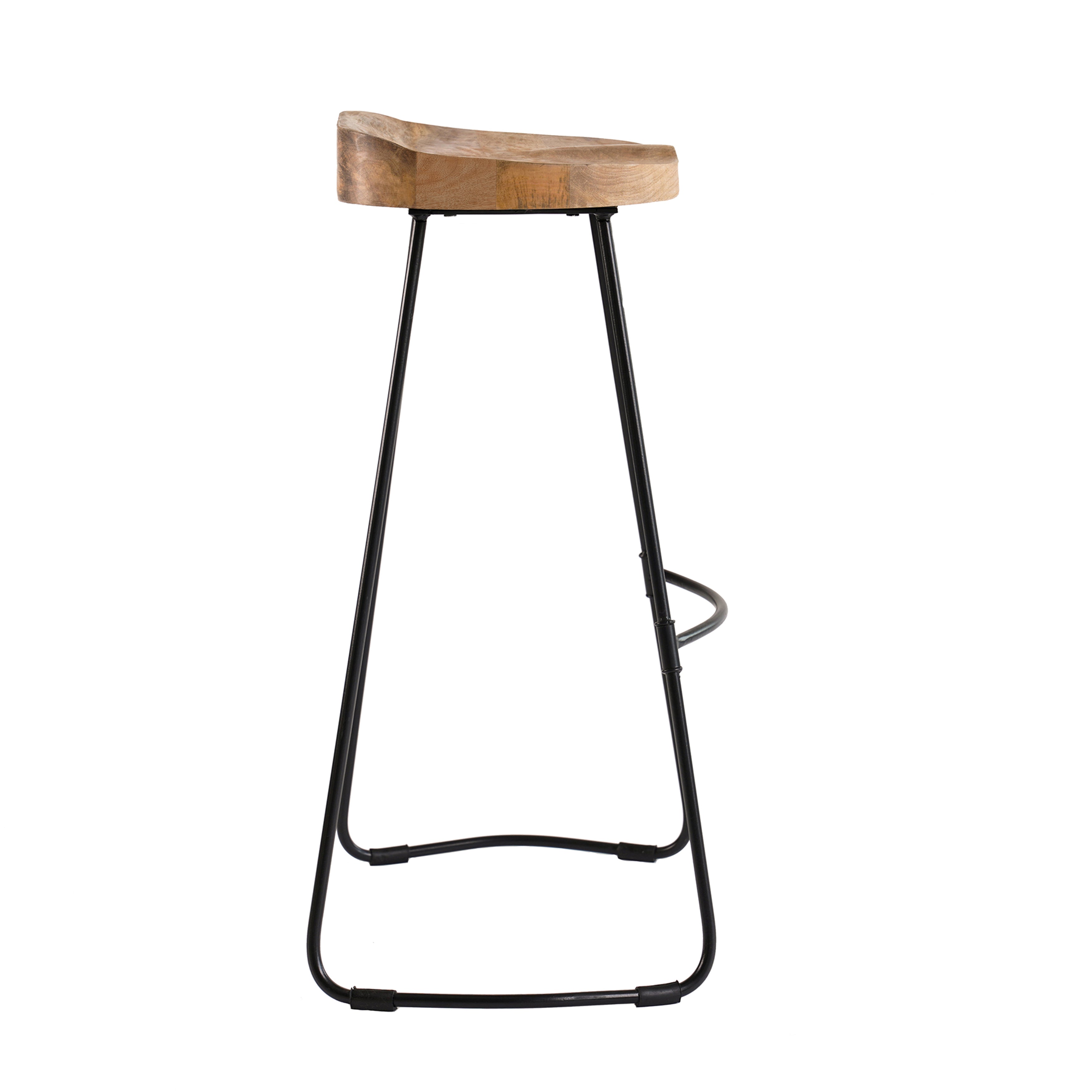 Rombass Solid Wood Bar Stool - Natural Top