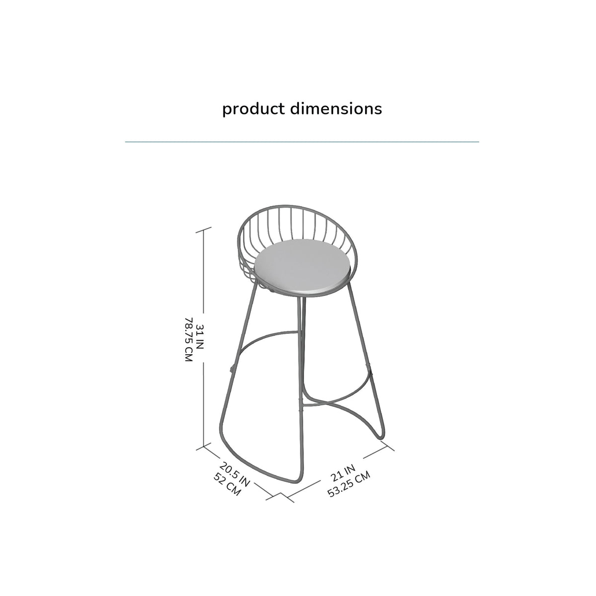 Tegan Counter Stool - Natural Top