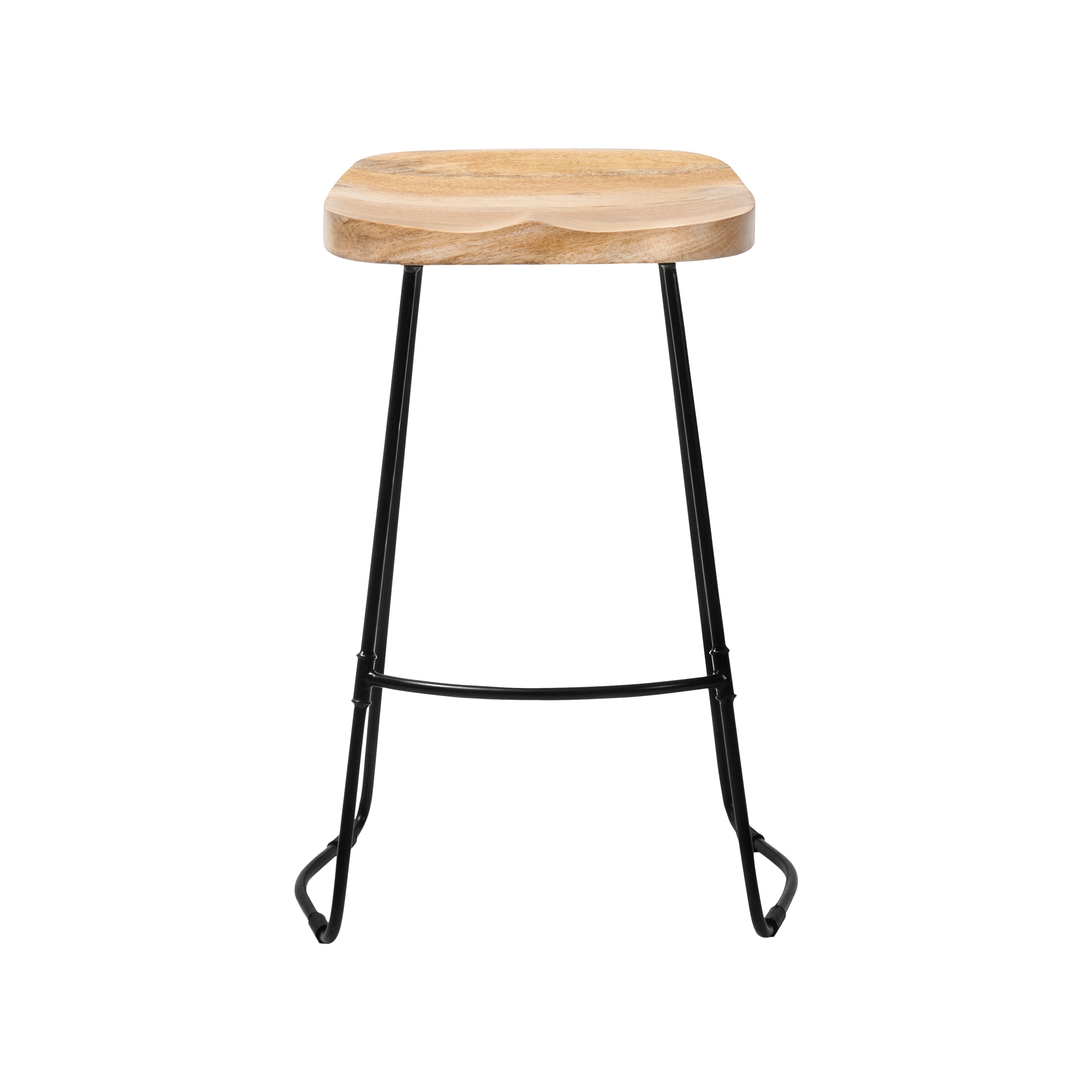 Rombass Solid Wood Counter Stool - Natural Top