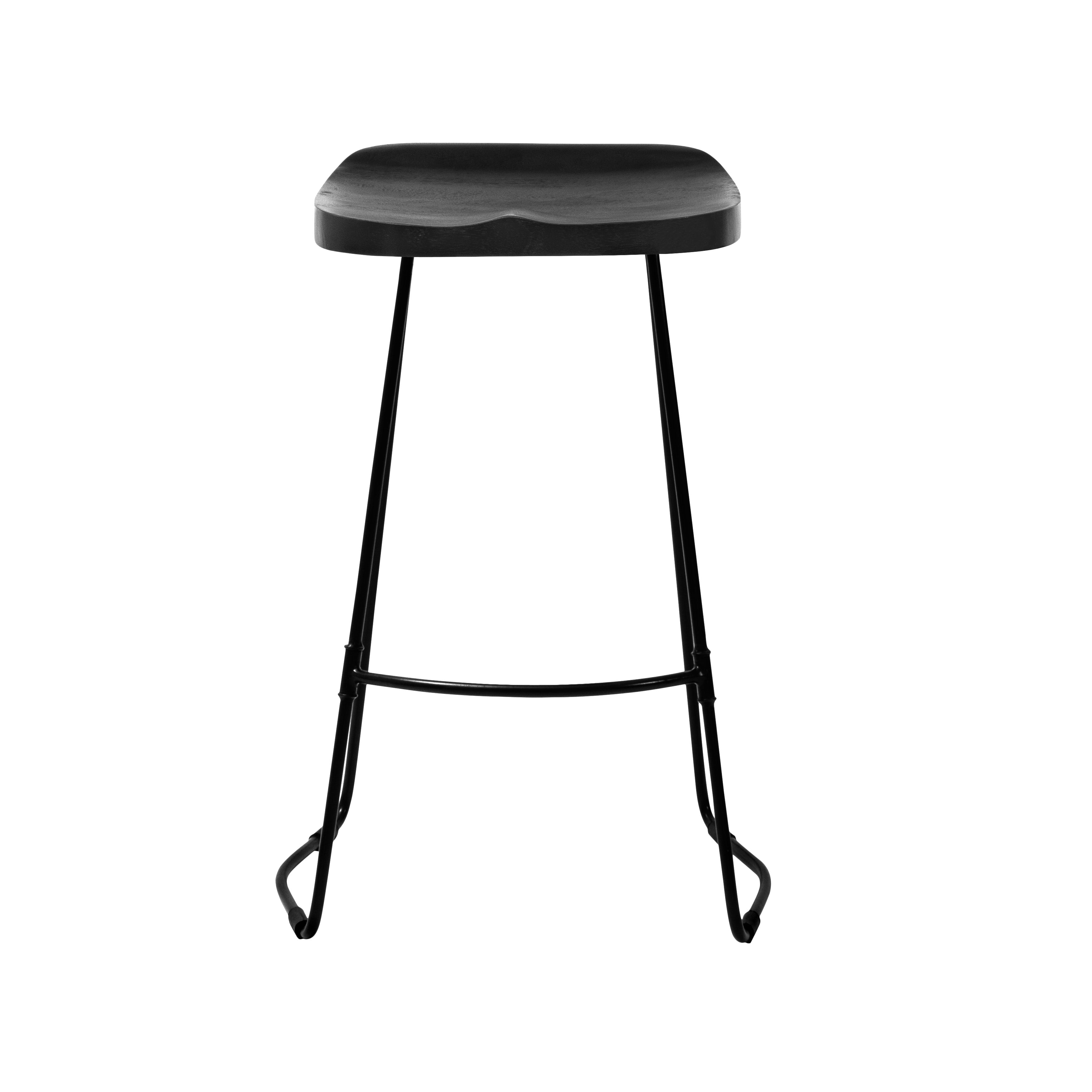Rombass Solid Wood Counter Stool - Black Top
