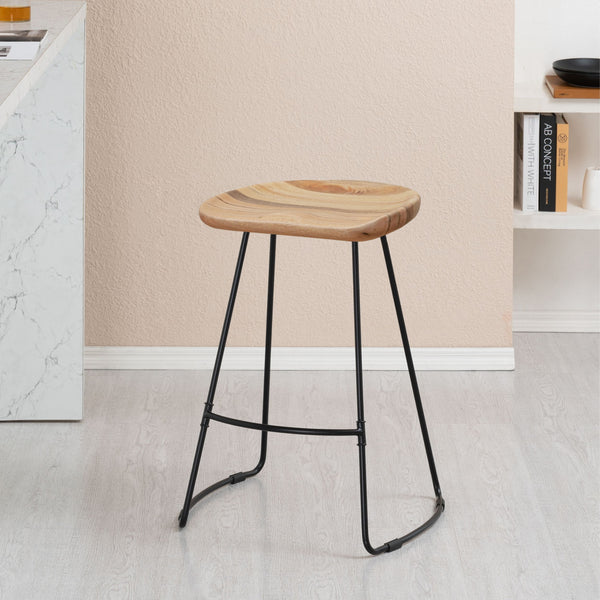 Ember Counter Bar Stool Natural Top - 61cms Seat Height