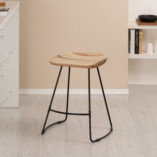 Ember Counter Bar Stool Natural Top - 56cms Seat Height