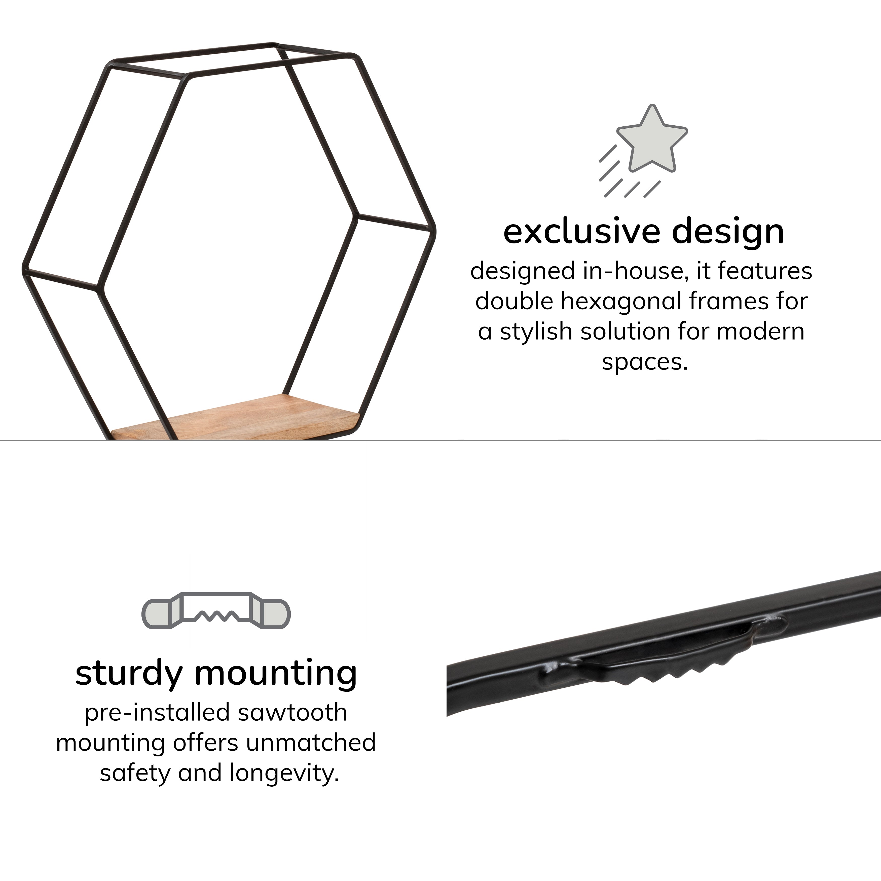 Haverstock Set Of 5 Wall Mounted Shelves - Black