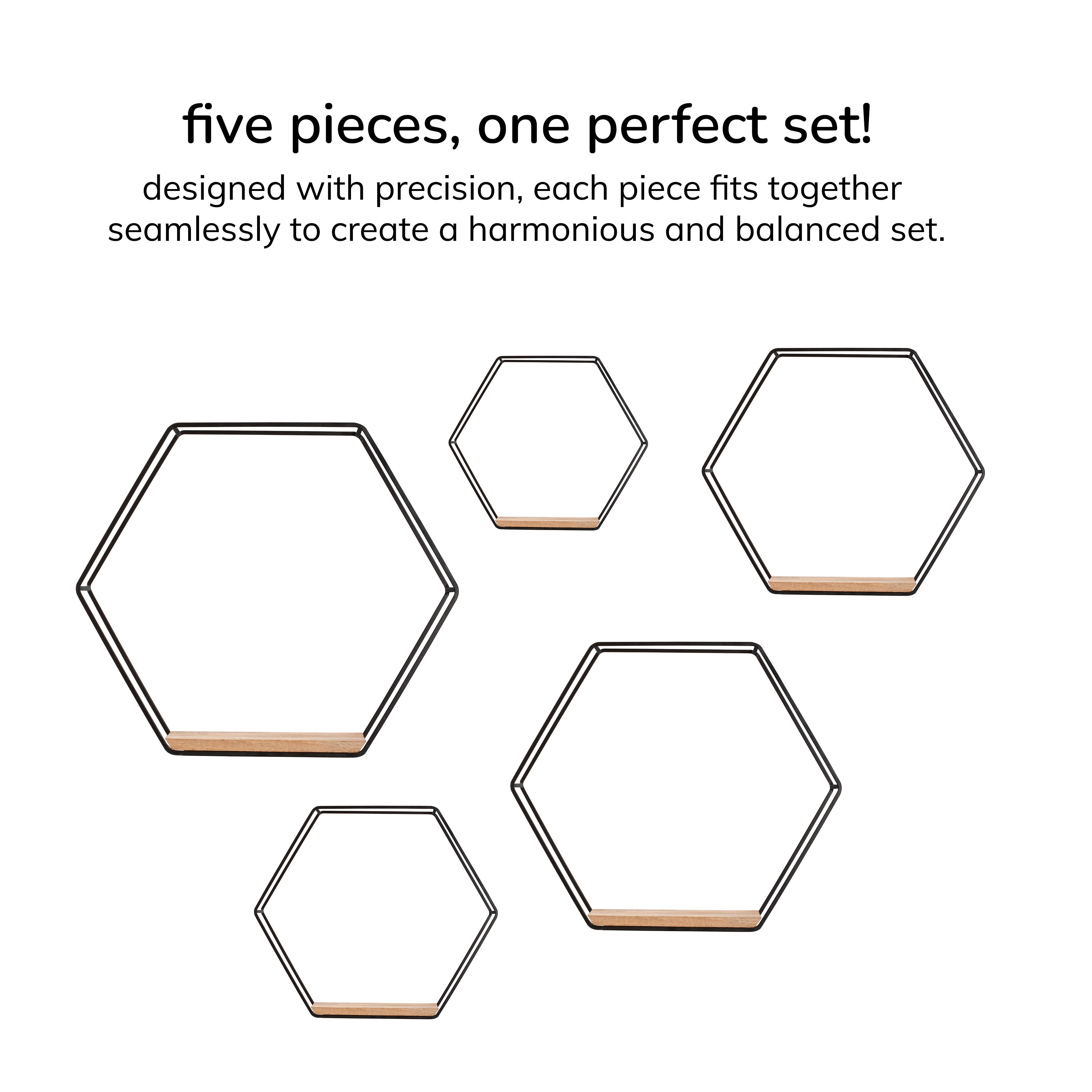 Haverstock Set Of 5 Wall Mounted Shelves - Black