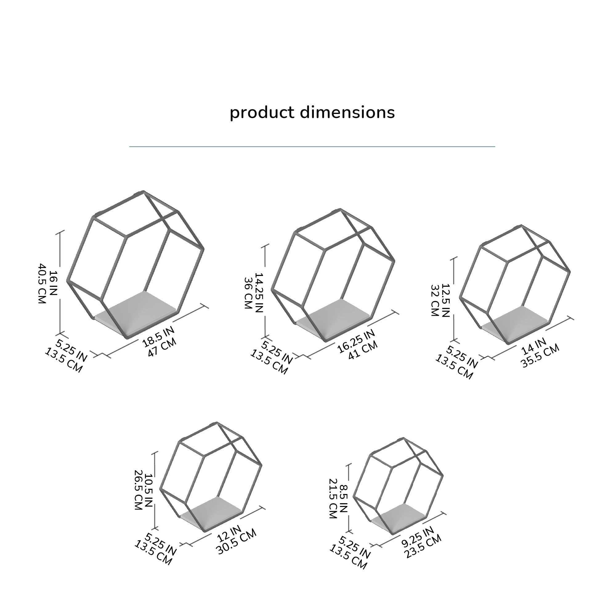 Haverstock Set Of 5 Wall Mounted Shelves - Gold