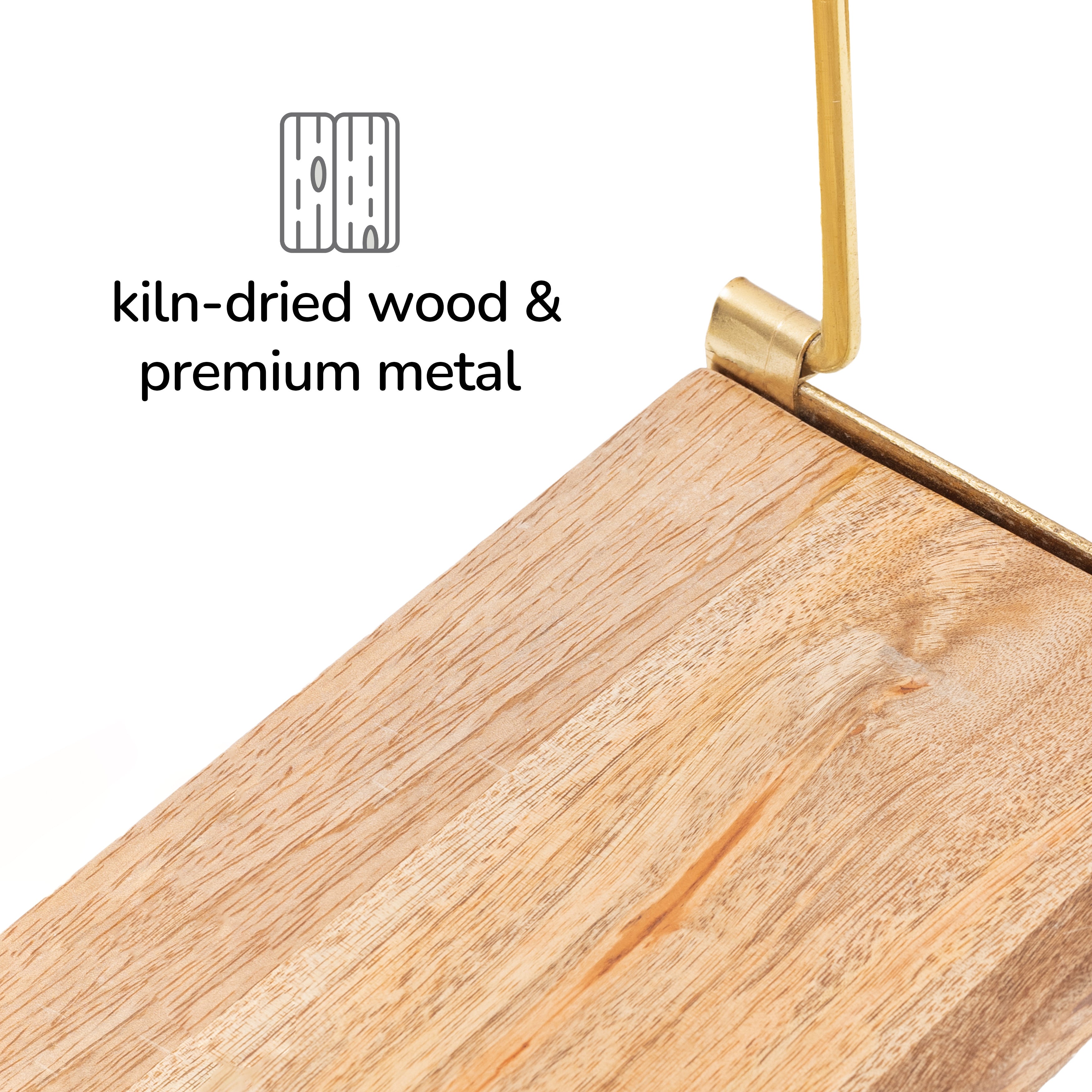 Luna 3 Tier Wall Mounted Shelves - Gold