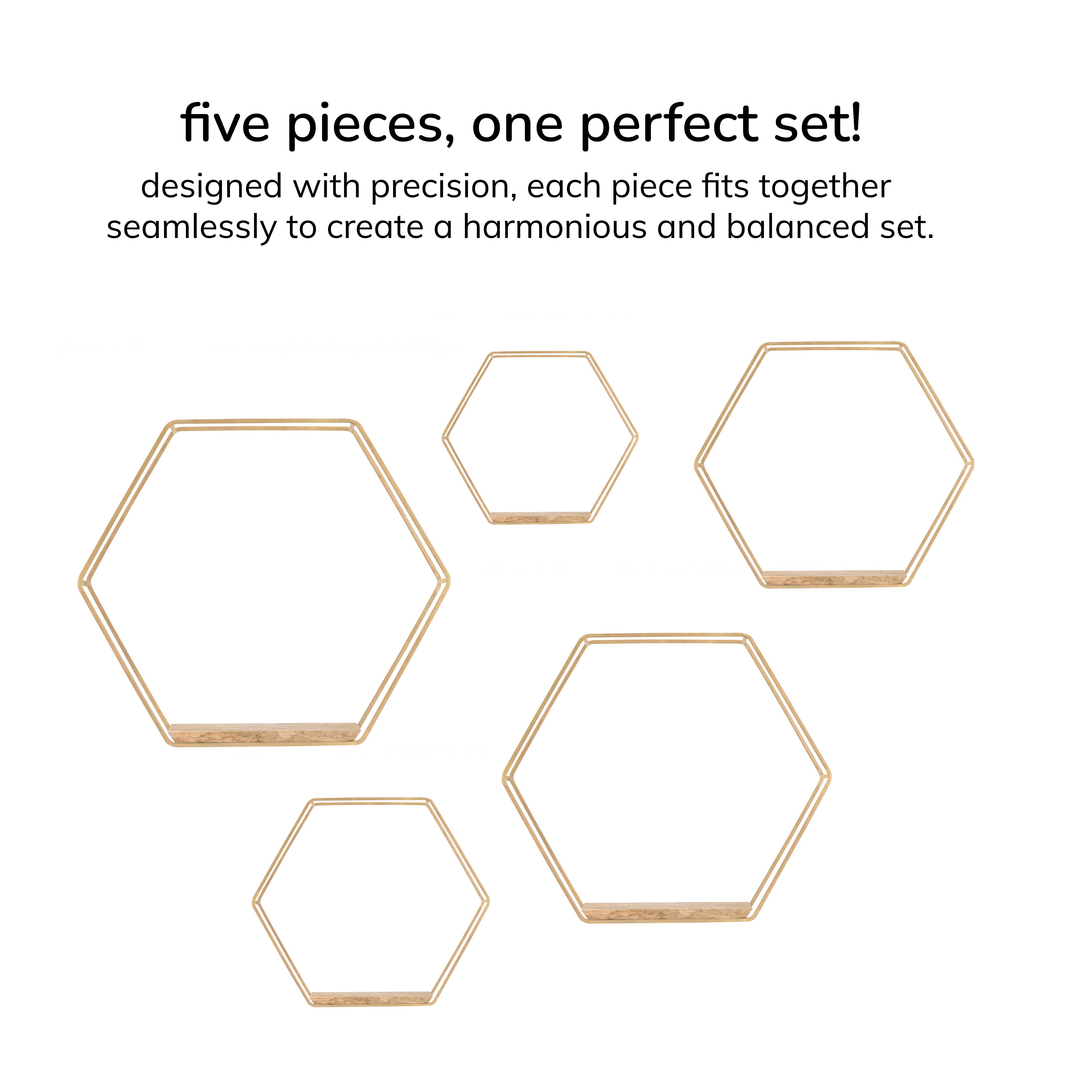 Haverstock Set Of 5 Wall Mounted Shelves - Gold