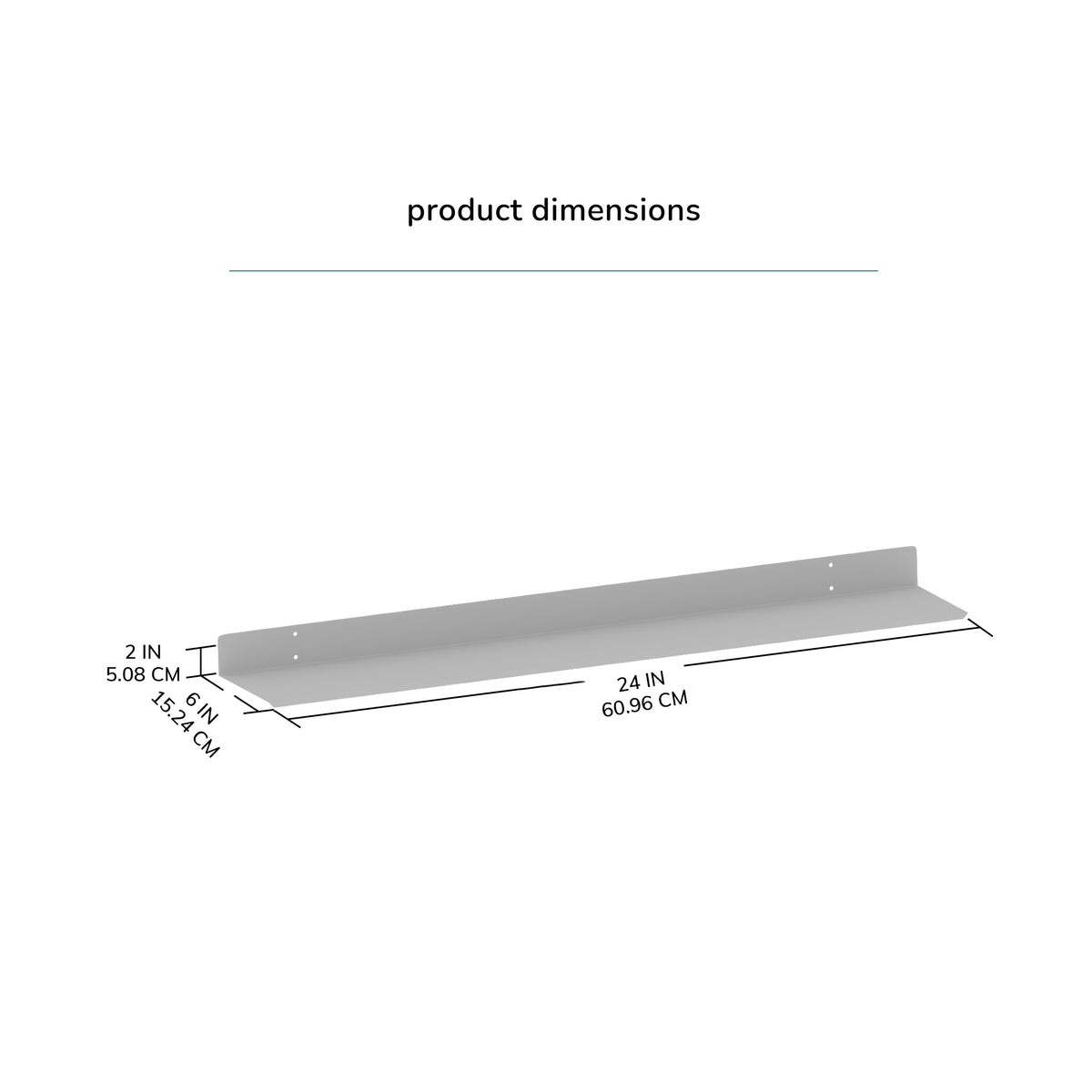 Billy Metal Wall Mounted Gold Shelf - Small