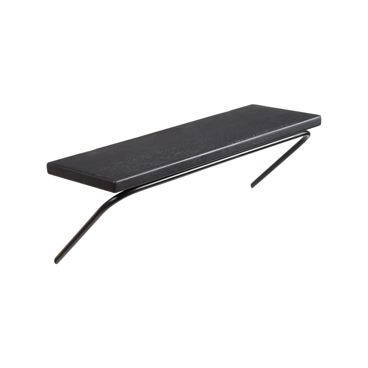 Venice Solid Wood & Iron Black Shelf- Small