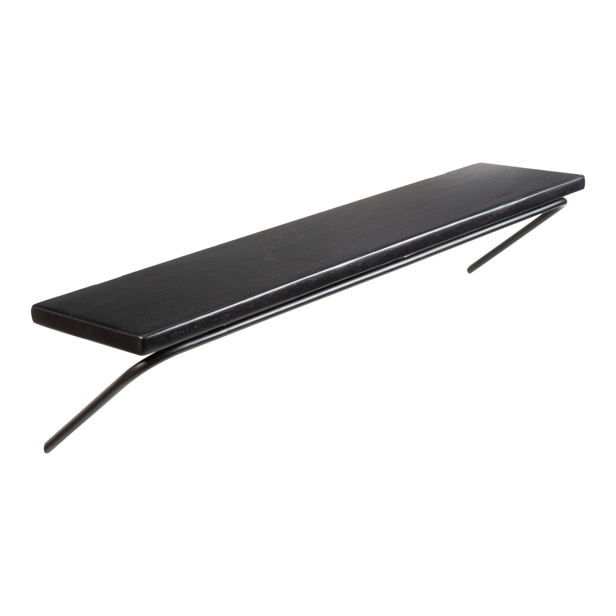 Venice Solid Wood & Iron Black Shelves - Large