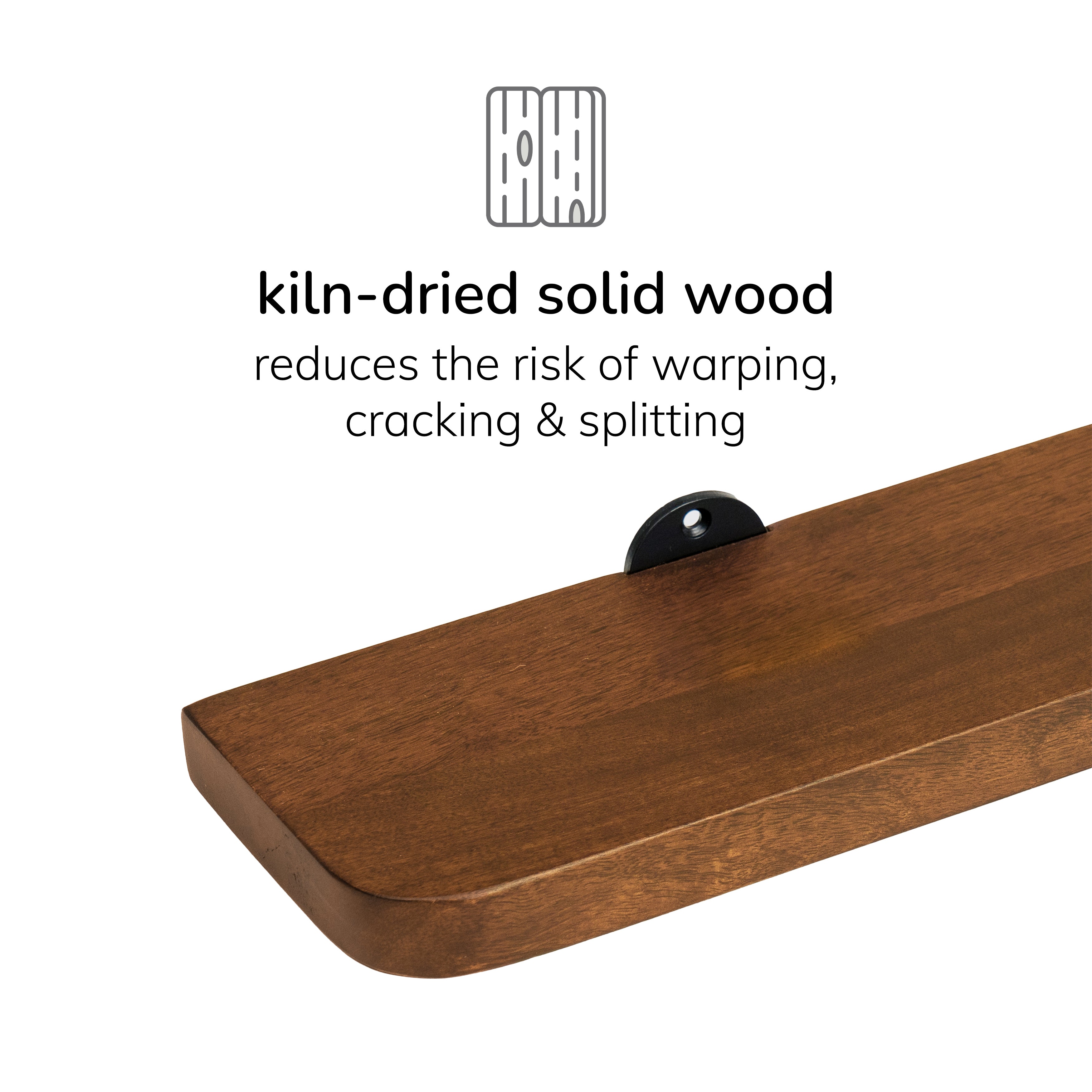 Dale Set of 4 Wall Mounted Shelves - Walnut