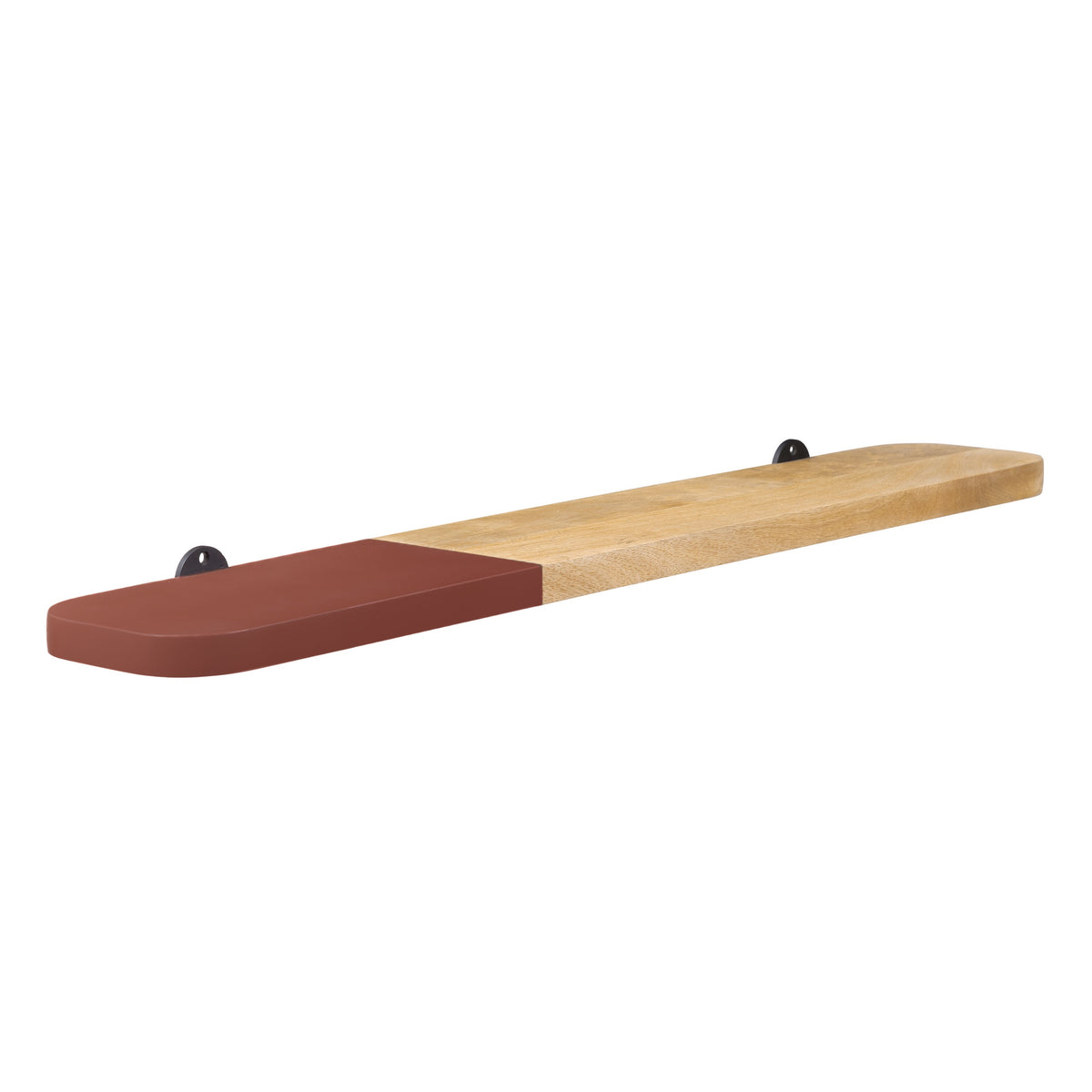 Norton Solid Wood Natural & Burgandy Shelf - Large