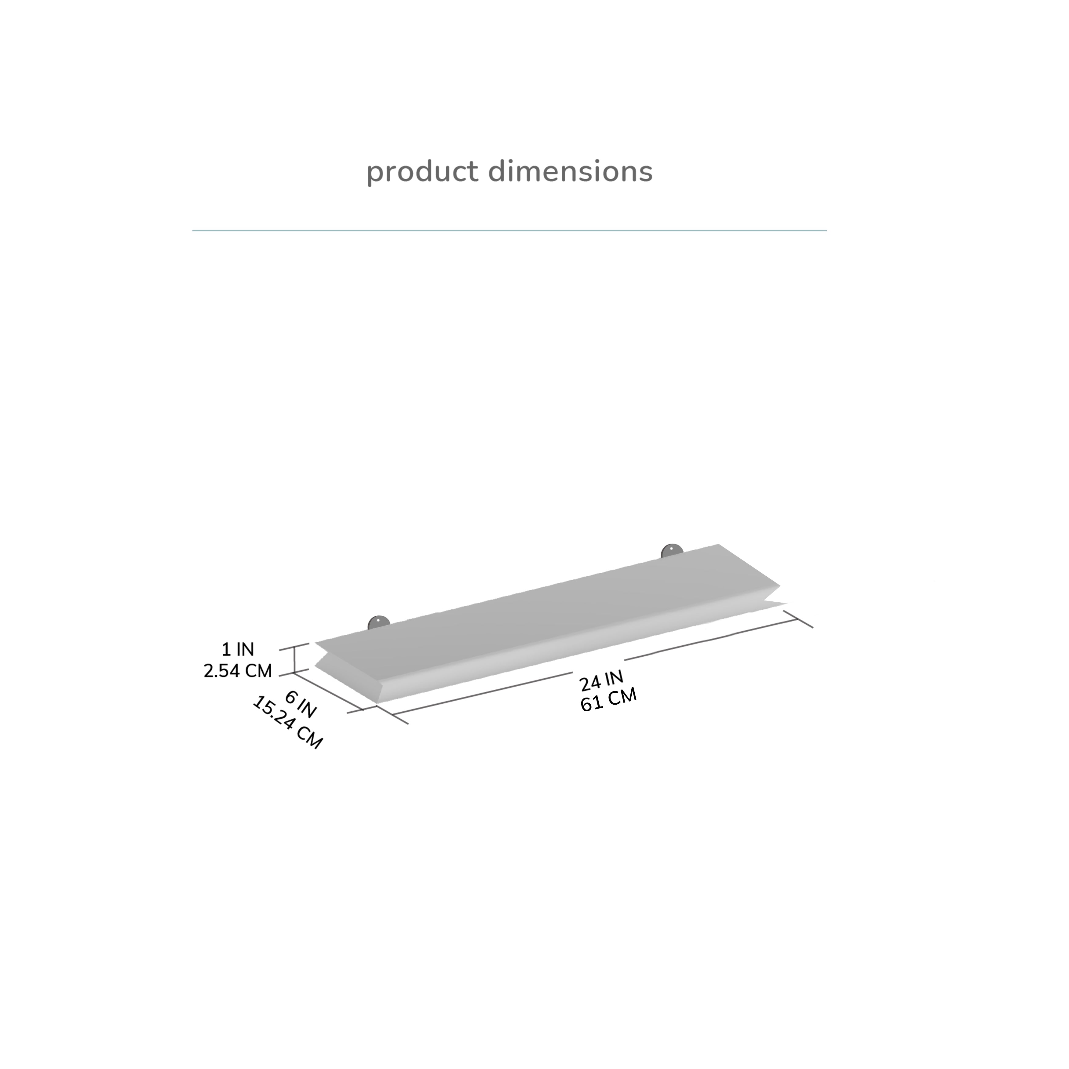Hamish Solid Wood Walnut Wall Mounted Shelf - Small
