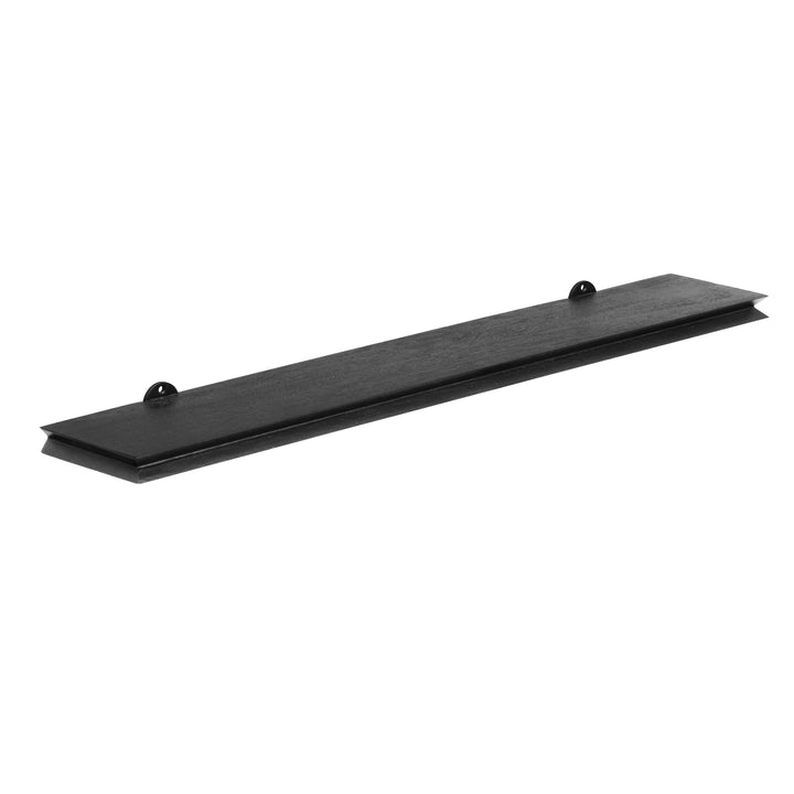 Hamish Solid Wood Black Wall Mounted Shelf - Large