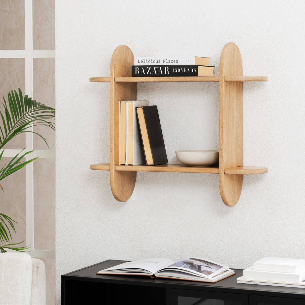 Montague Solid Wood Wall Mounted Shelf  - Blonde Natural