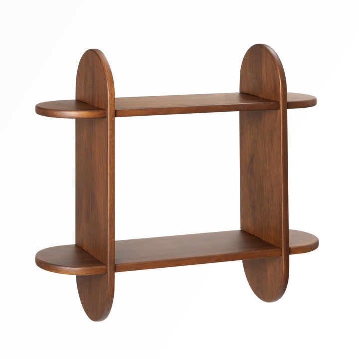Montague Solid Wood Wall Mounted Shelf  - Walnut