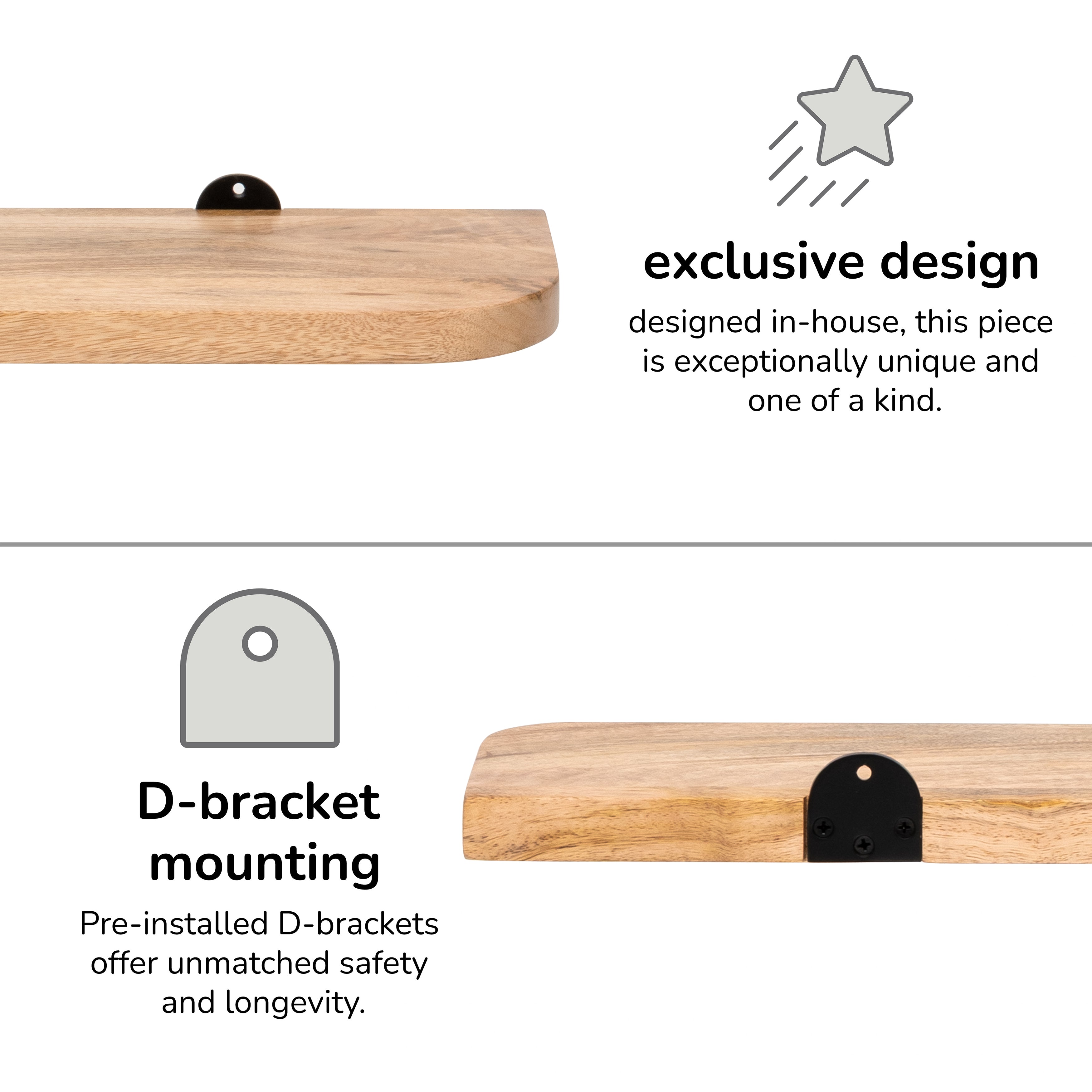 Dale Set of 4 Wall Mounted Shelves - Natural