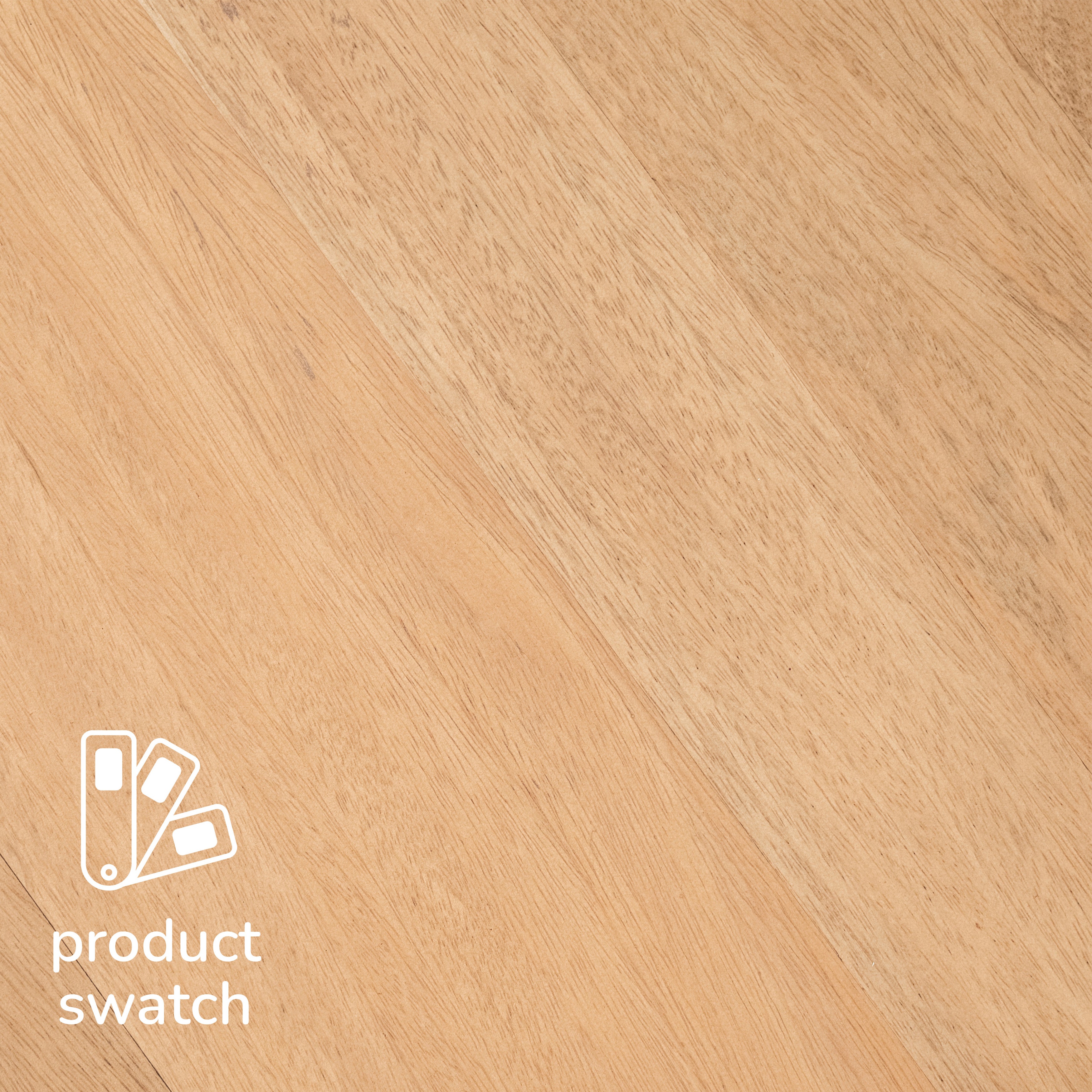 Close-up of wooden surface with 'product swatch' label