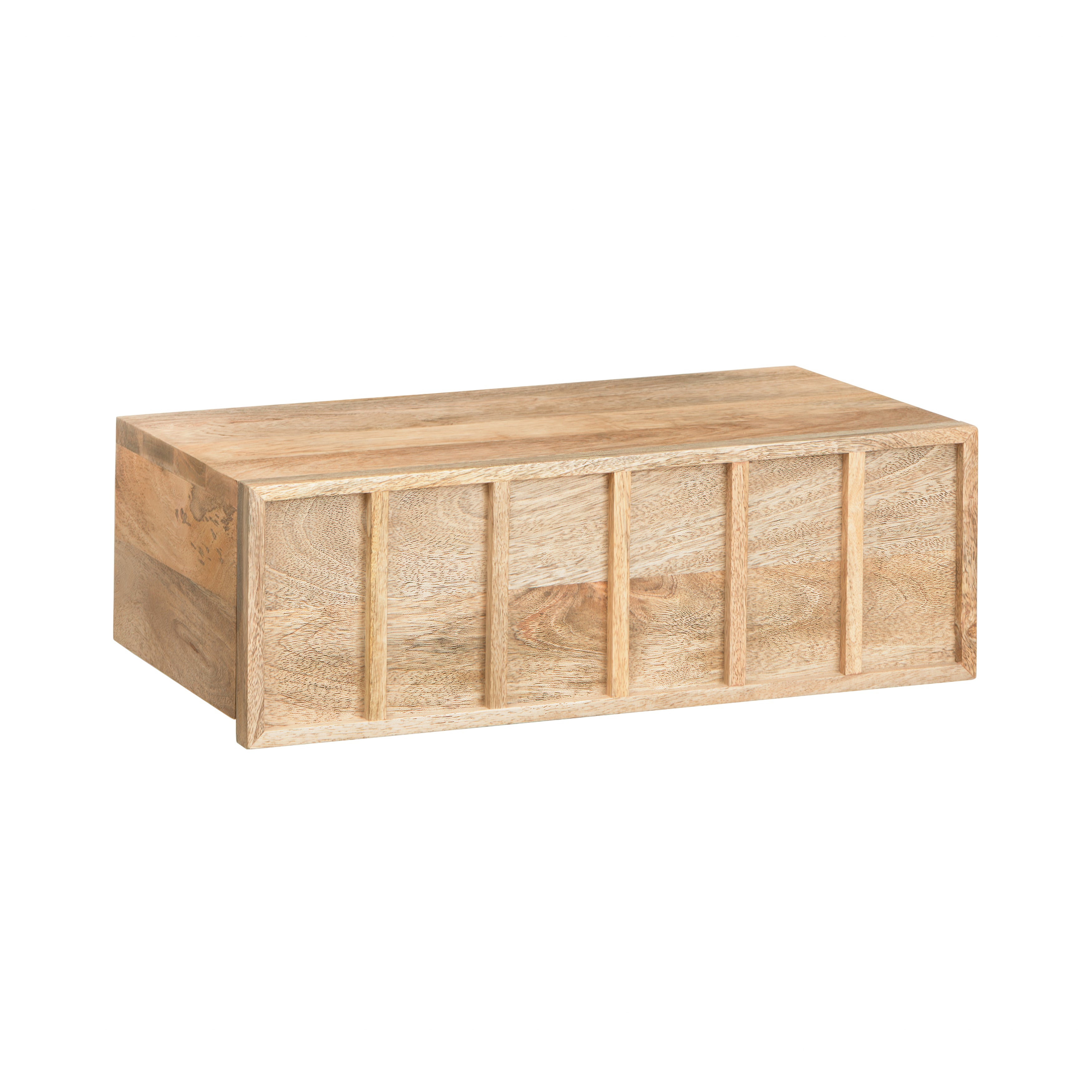 Arlo Solid Wood Floating Shelf with Drawer - Natural