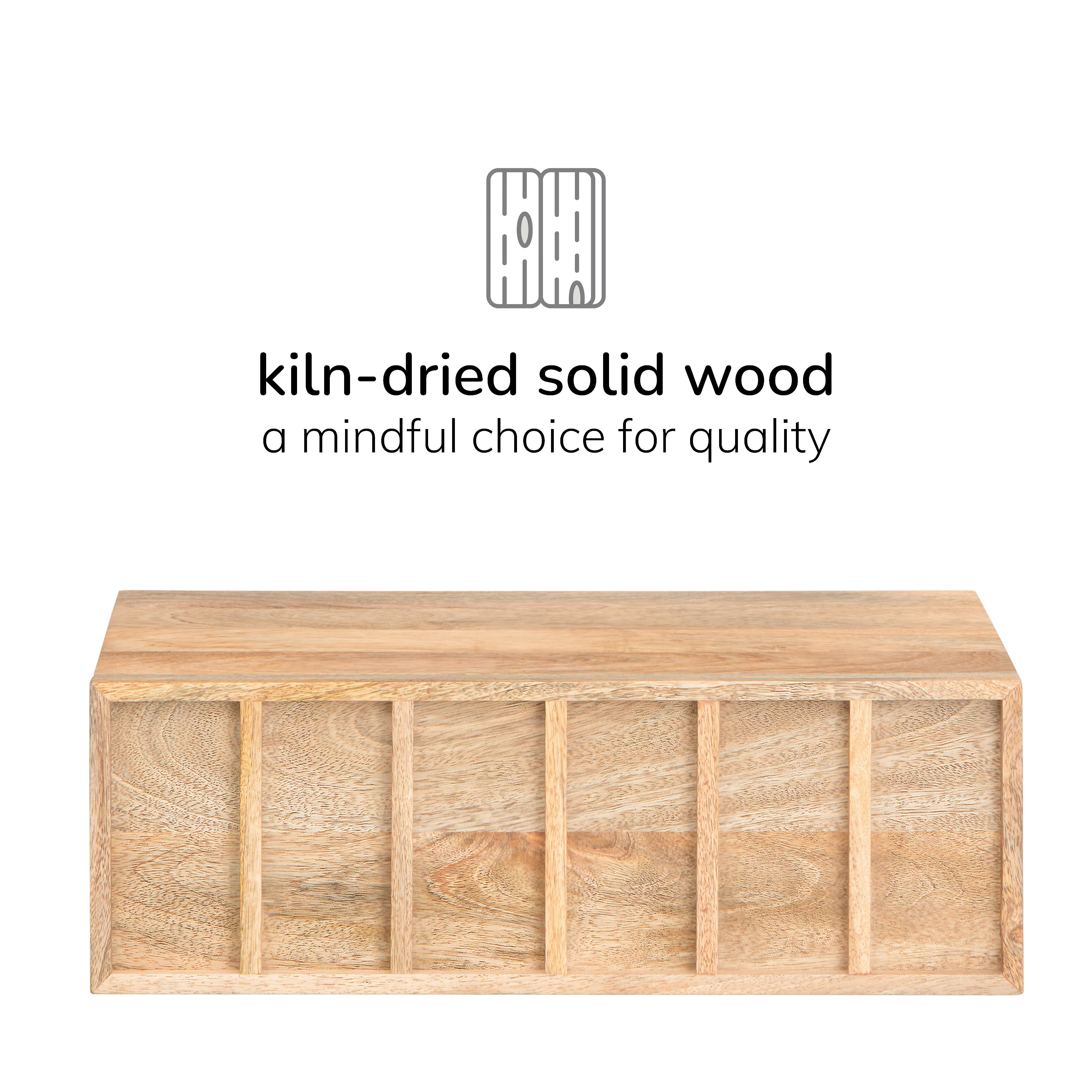 Arlo Solid Wood Floating Shelf with Drawer - Natural