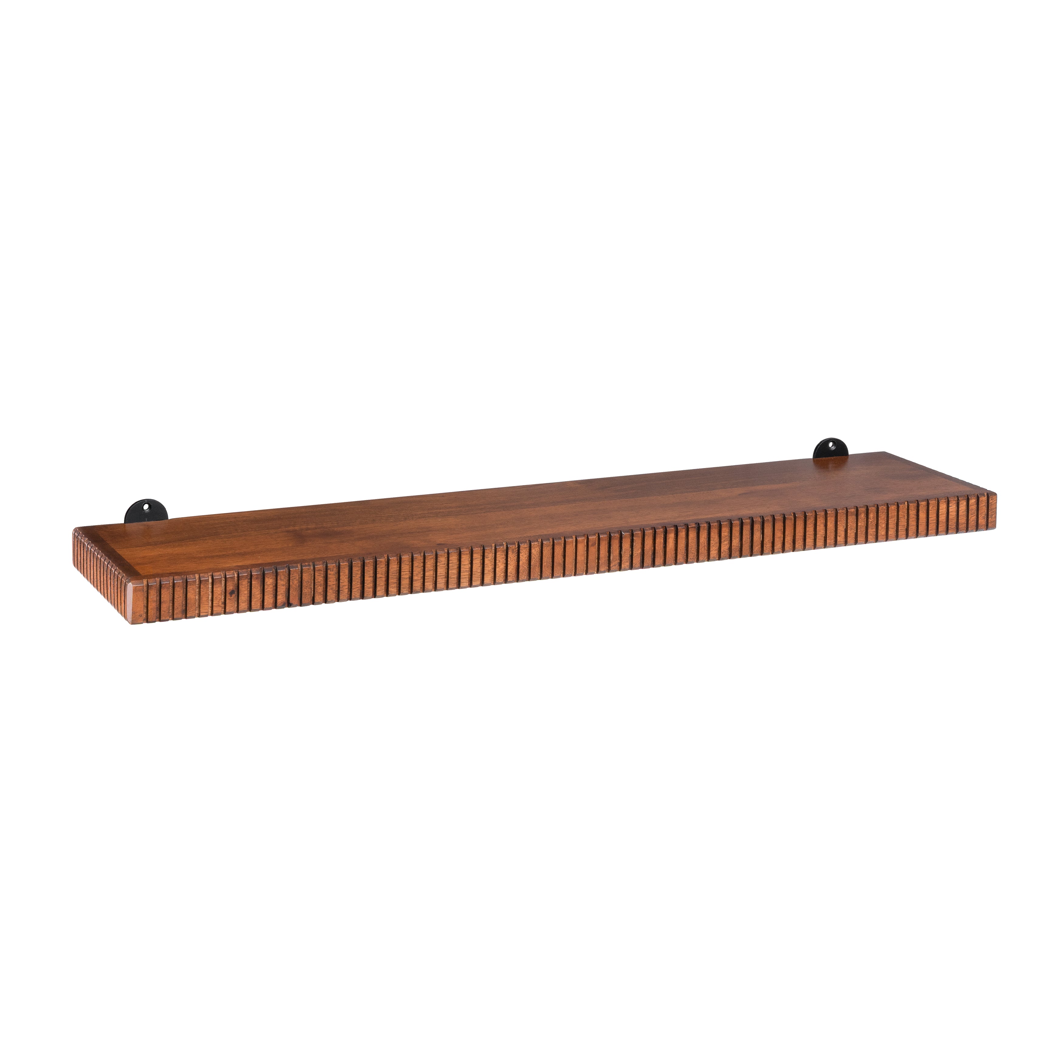 Ancona Solid Wood Wall Mounted Walnut Shelf - Large