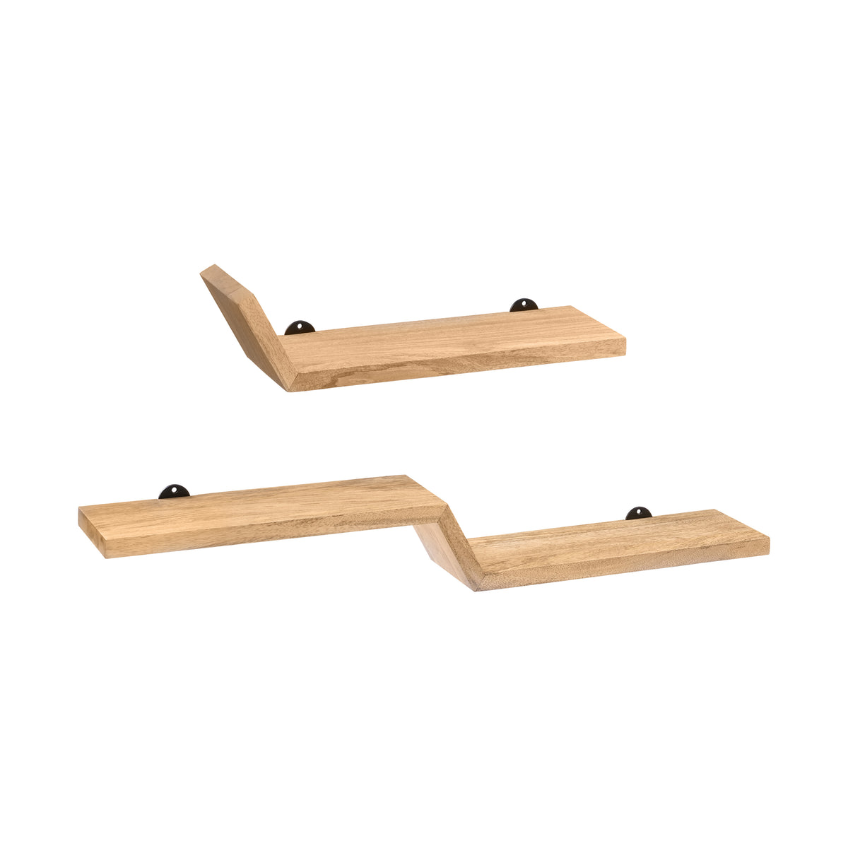 Penny Set of 2 Solid Wood Wall Mounted Shelves - Natural