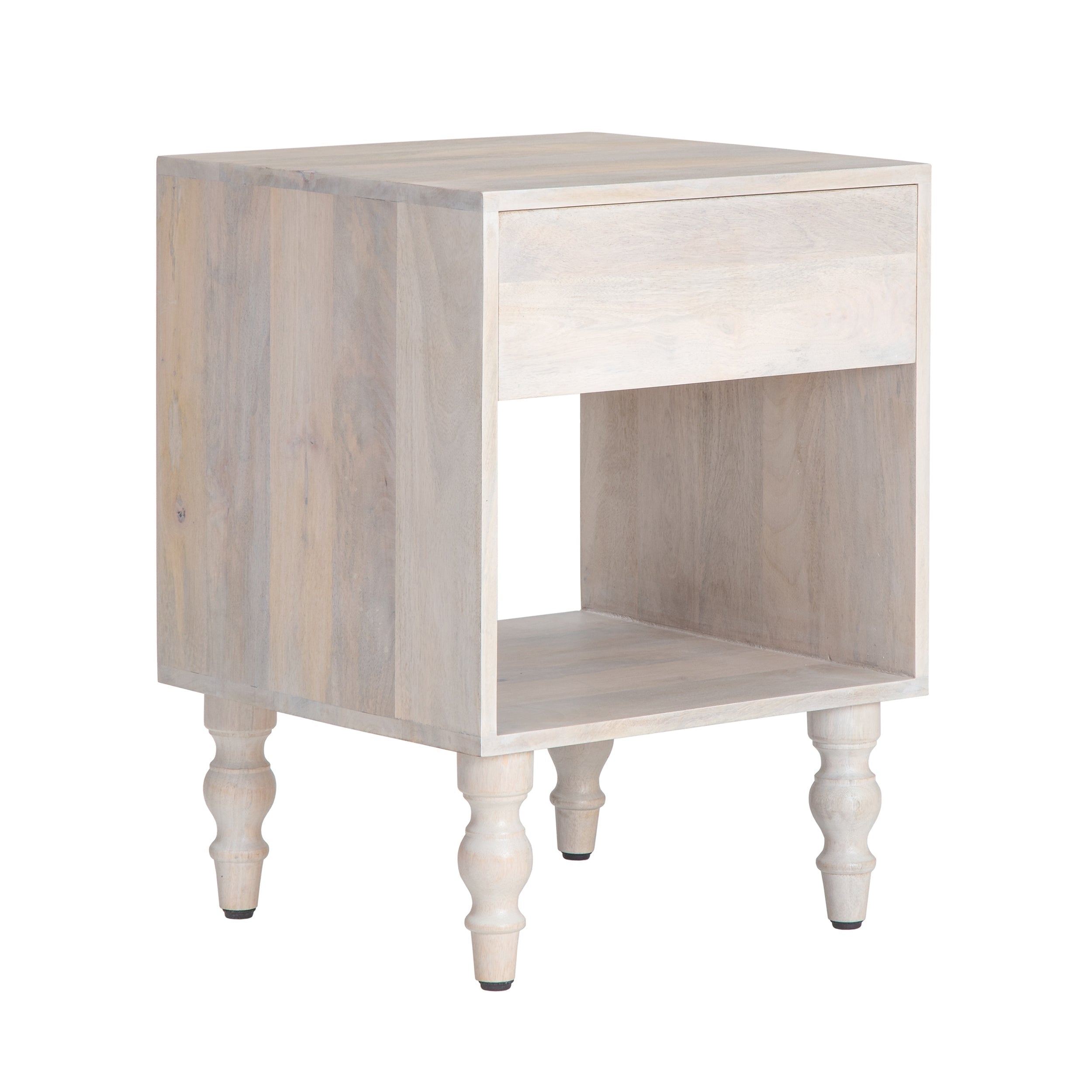 Rhonda Nightstand with Drawer - Whitewash