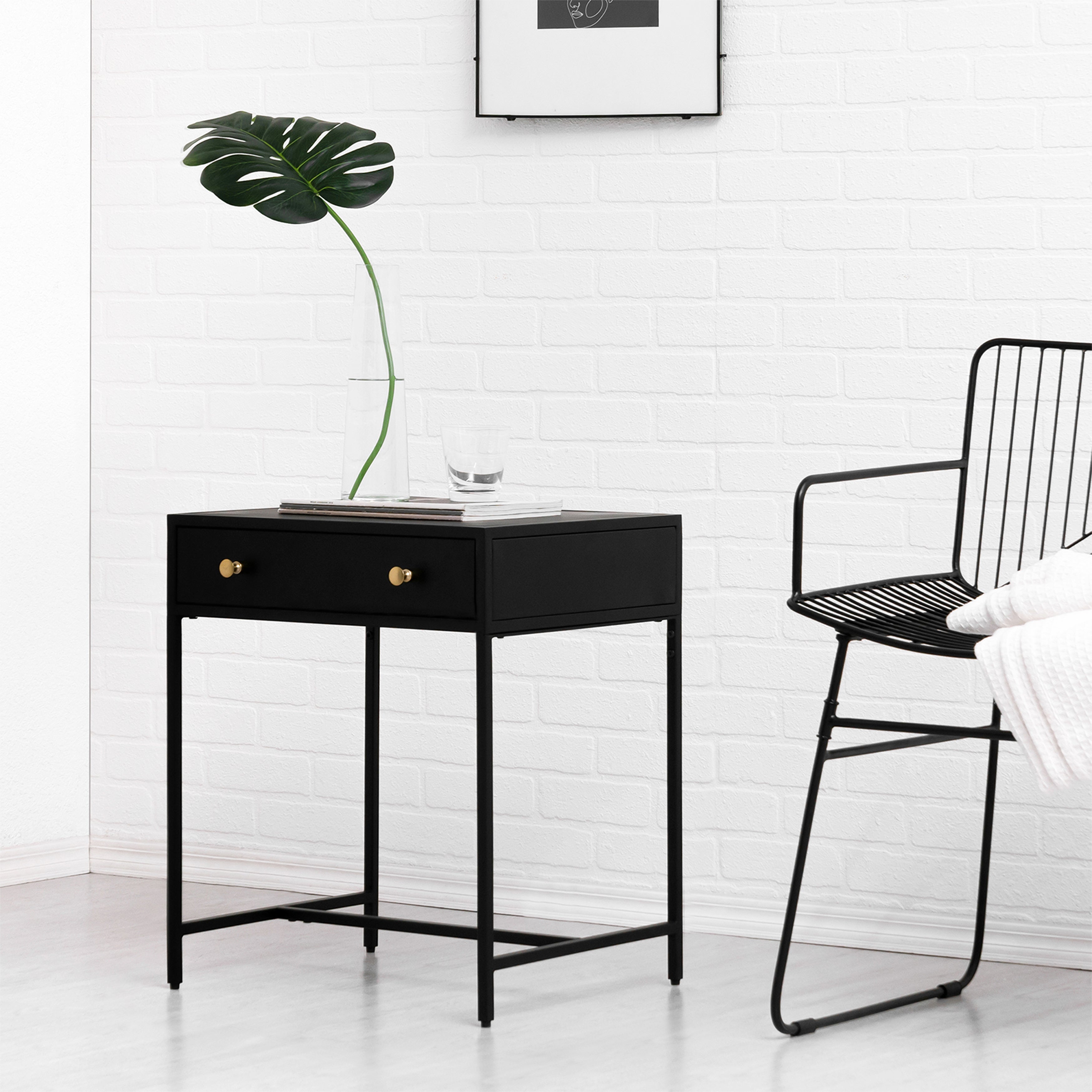 Brockwell Metal Black Nightstand