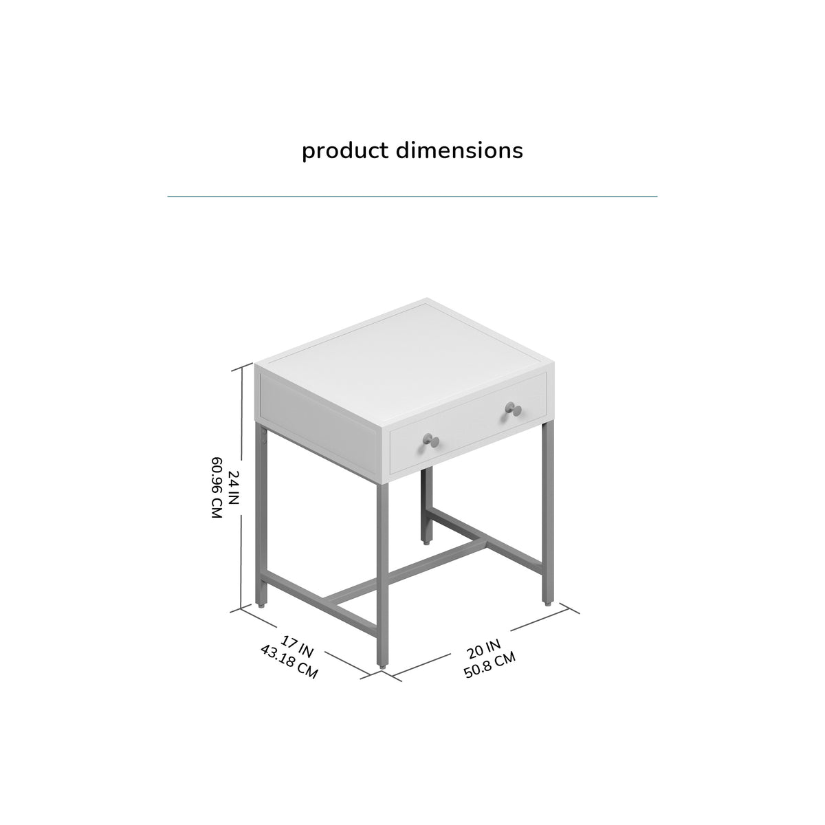 Brockwell Metal Black Nightstand