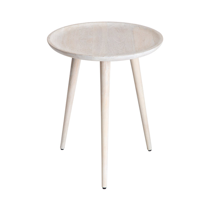 Electra Solid Wood Side Table - Whitewash