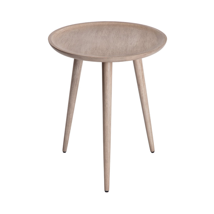 Electra Solid Wood Side Table - Greige