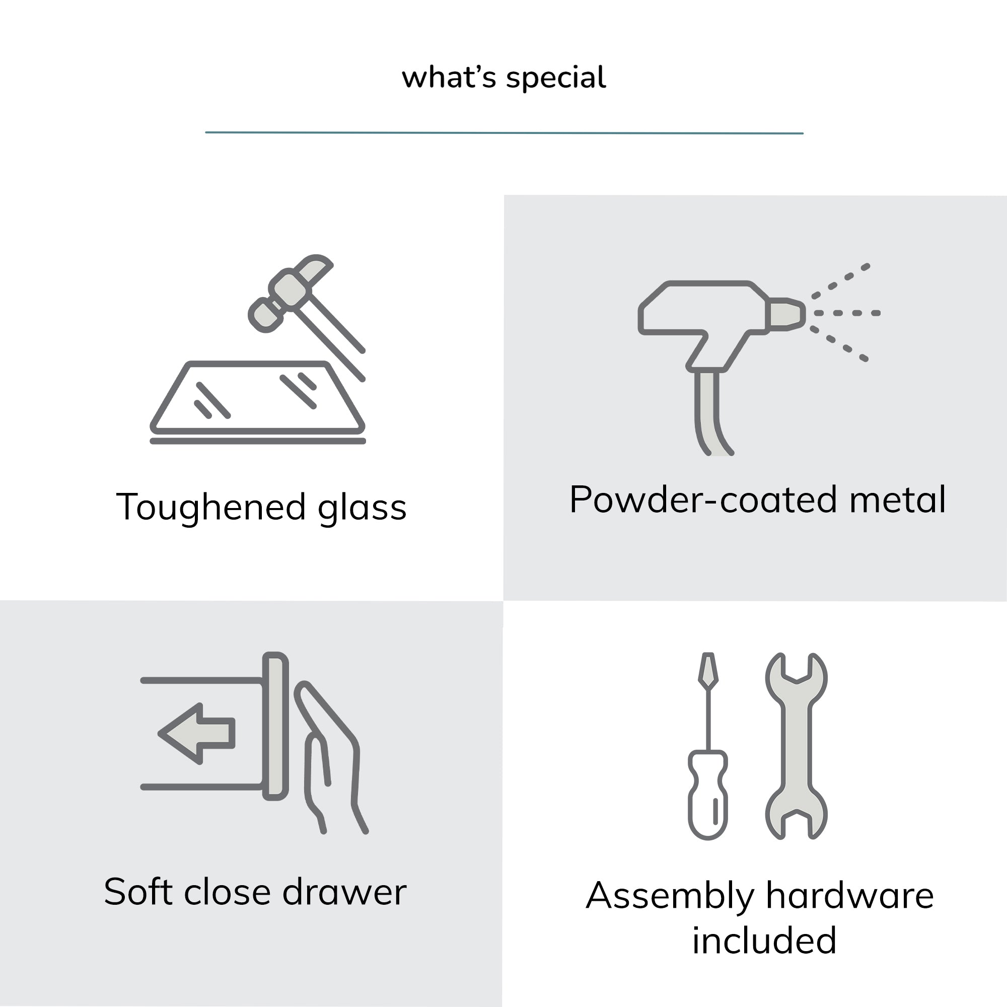 Hale Metal & Glass Black Nightstand