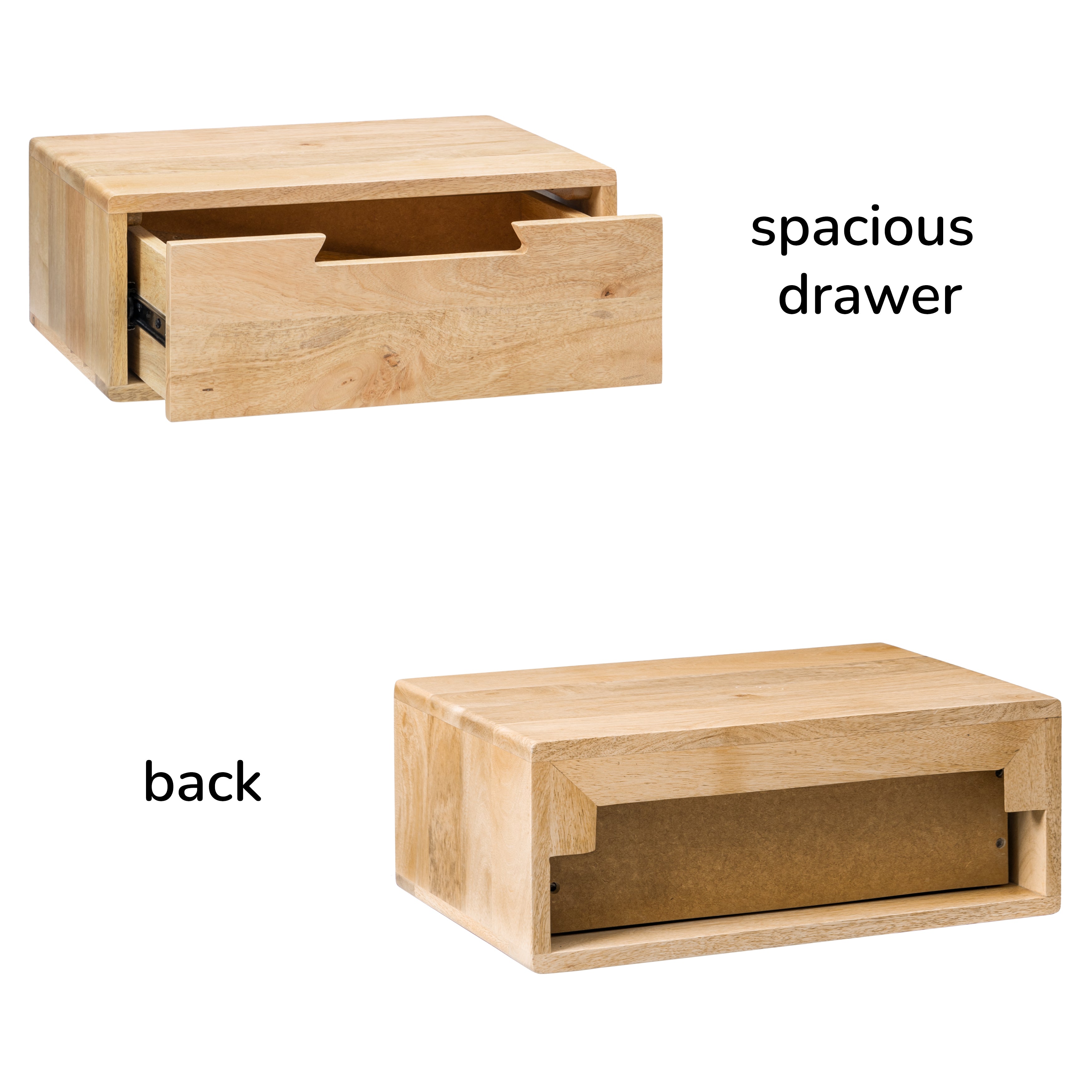 Evo Solid Wood Nightstand - Natural