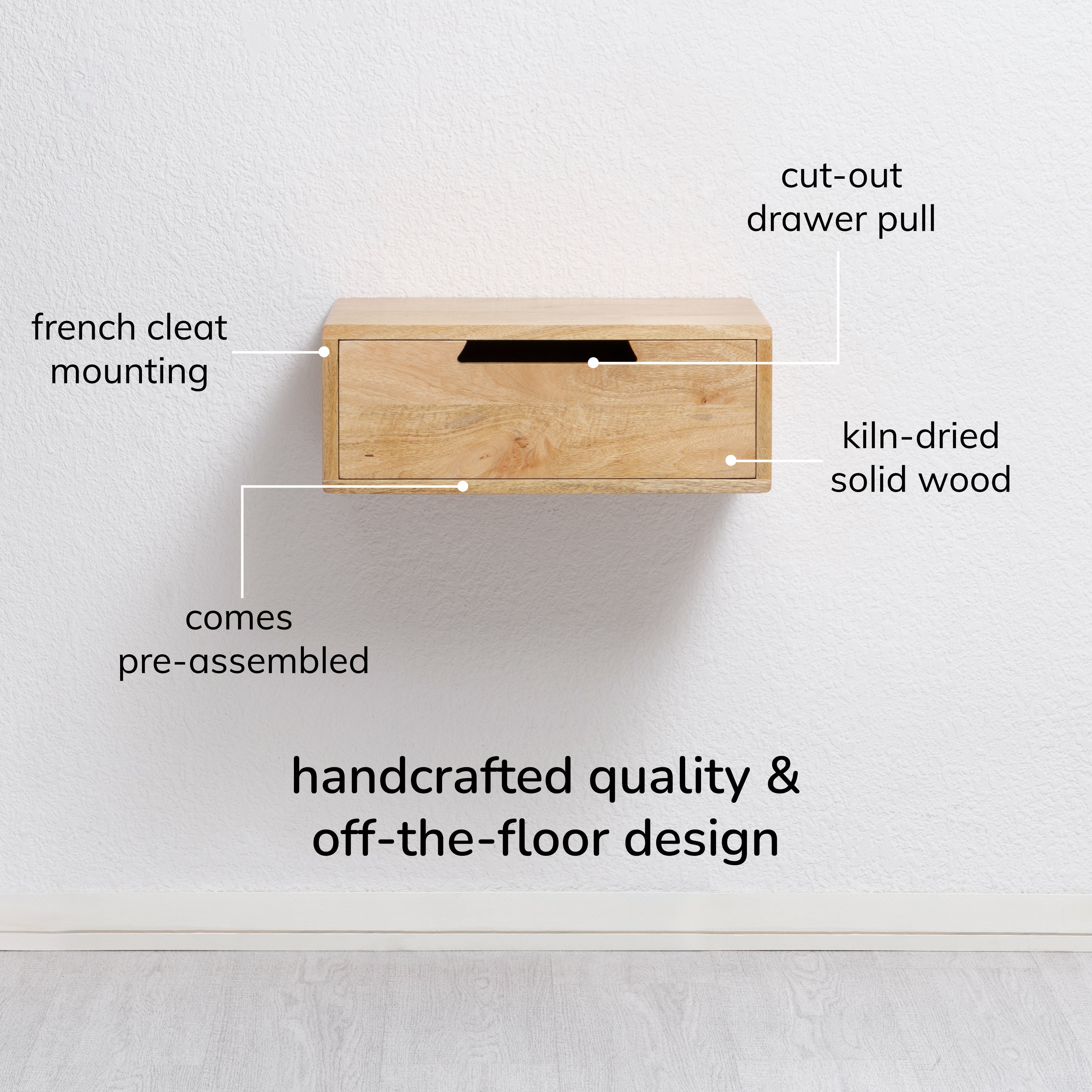 Evo Solid Wood Nightstand - Natural