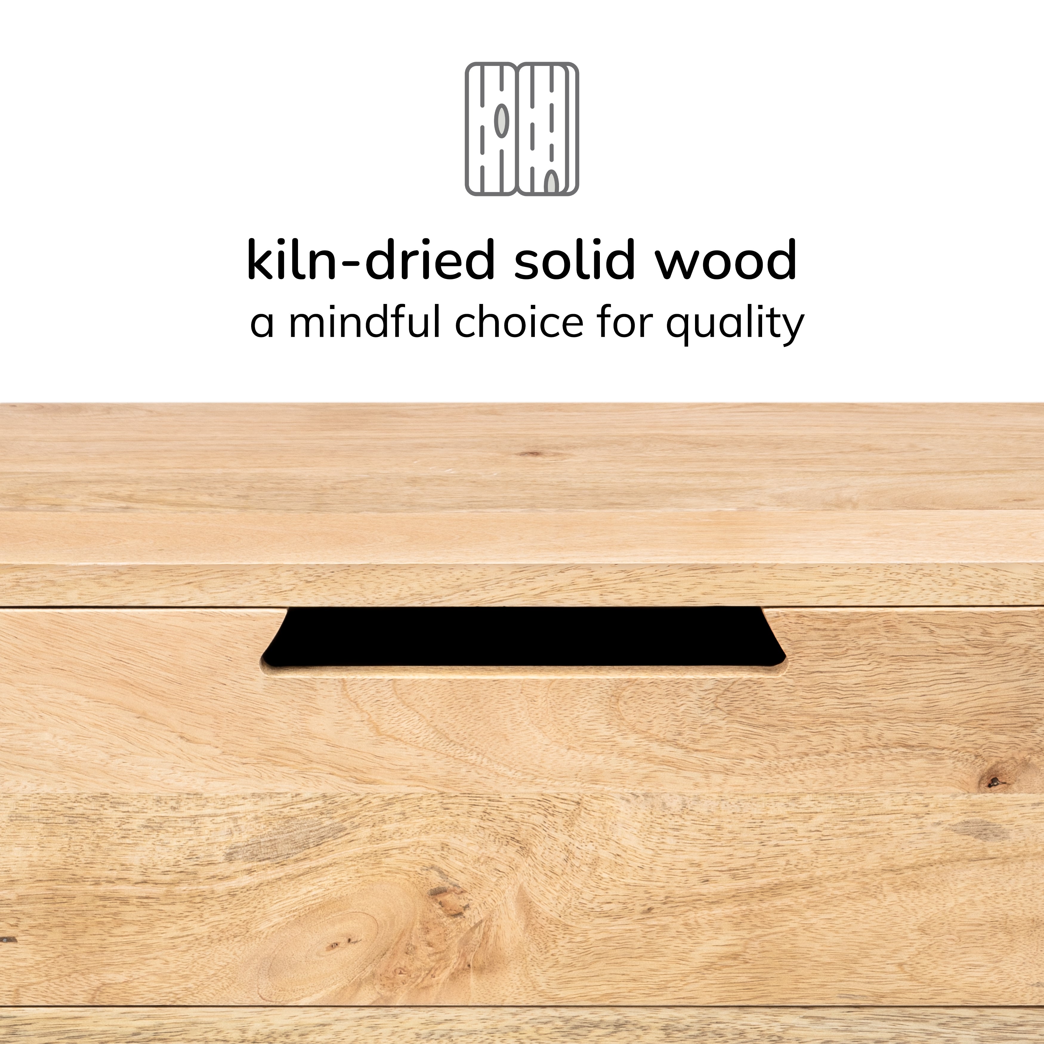 Evo Solid Wood Nightstand - Natural