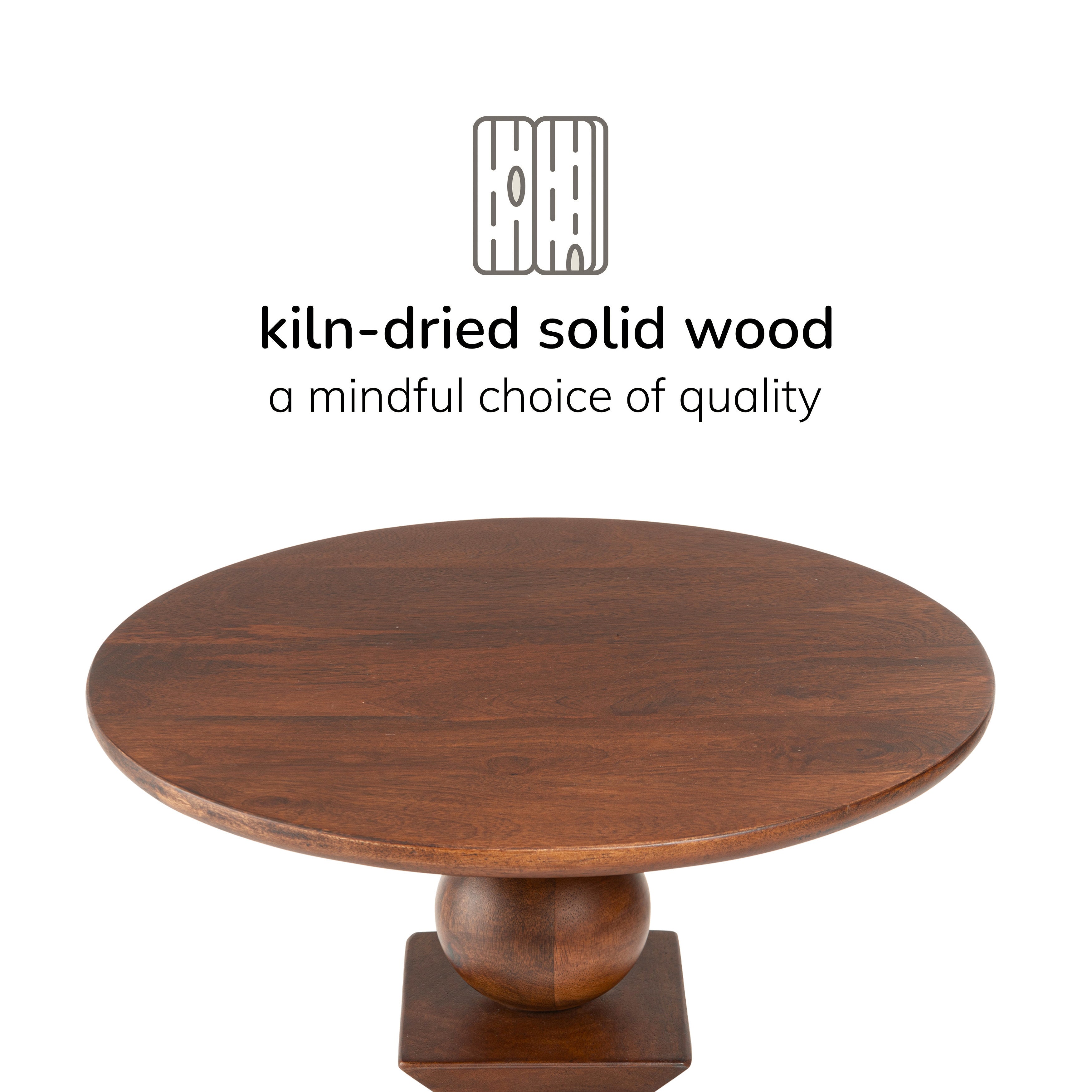Gino Solid Wood Side Table - Walnut
