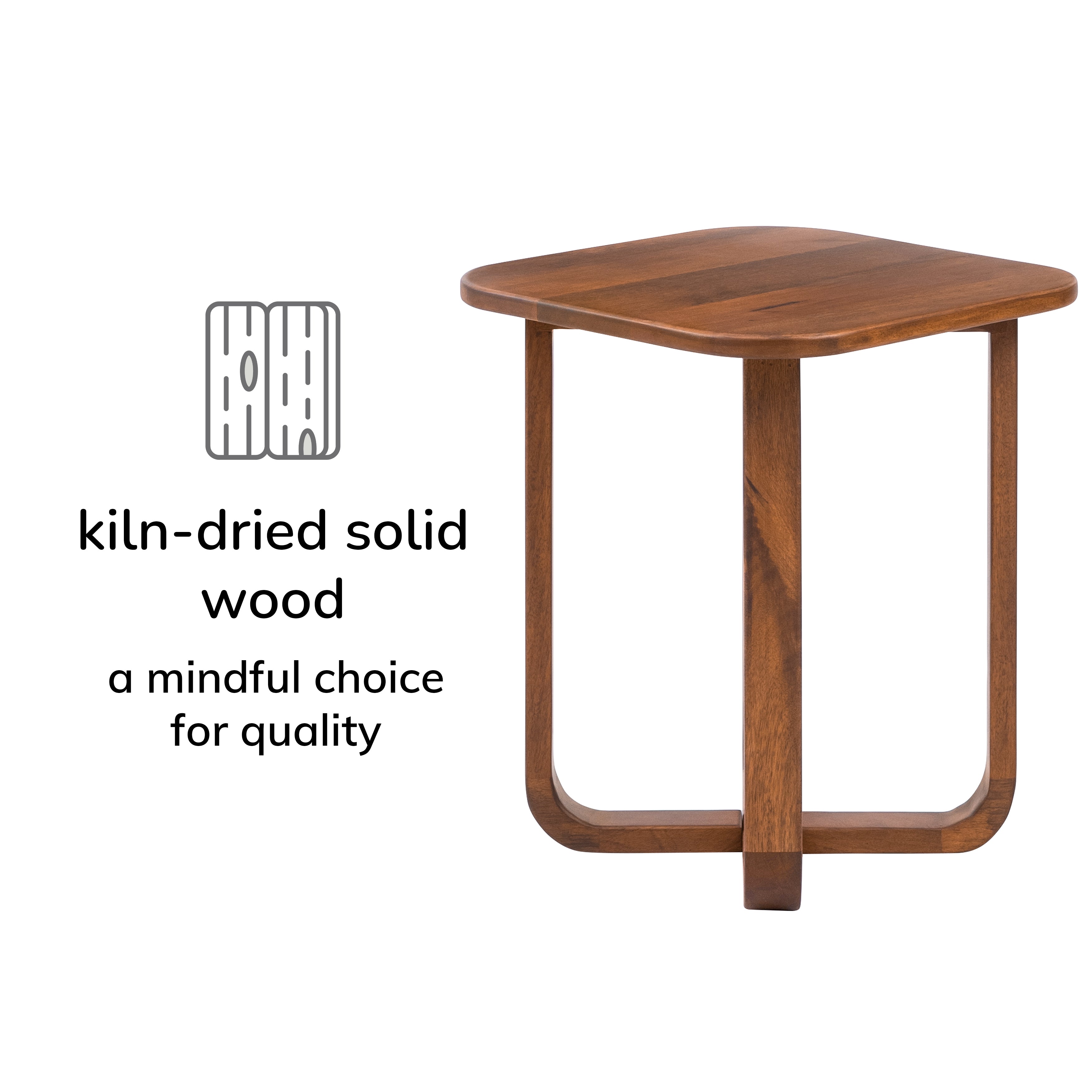 Duchie Solid Wood Side Table - Walnut
