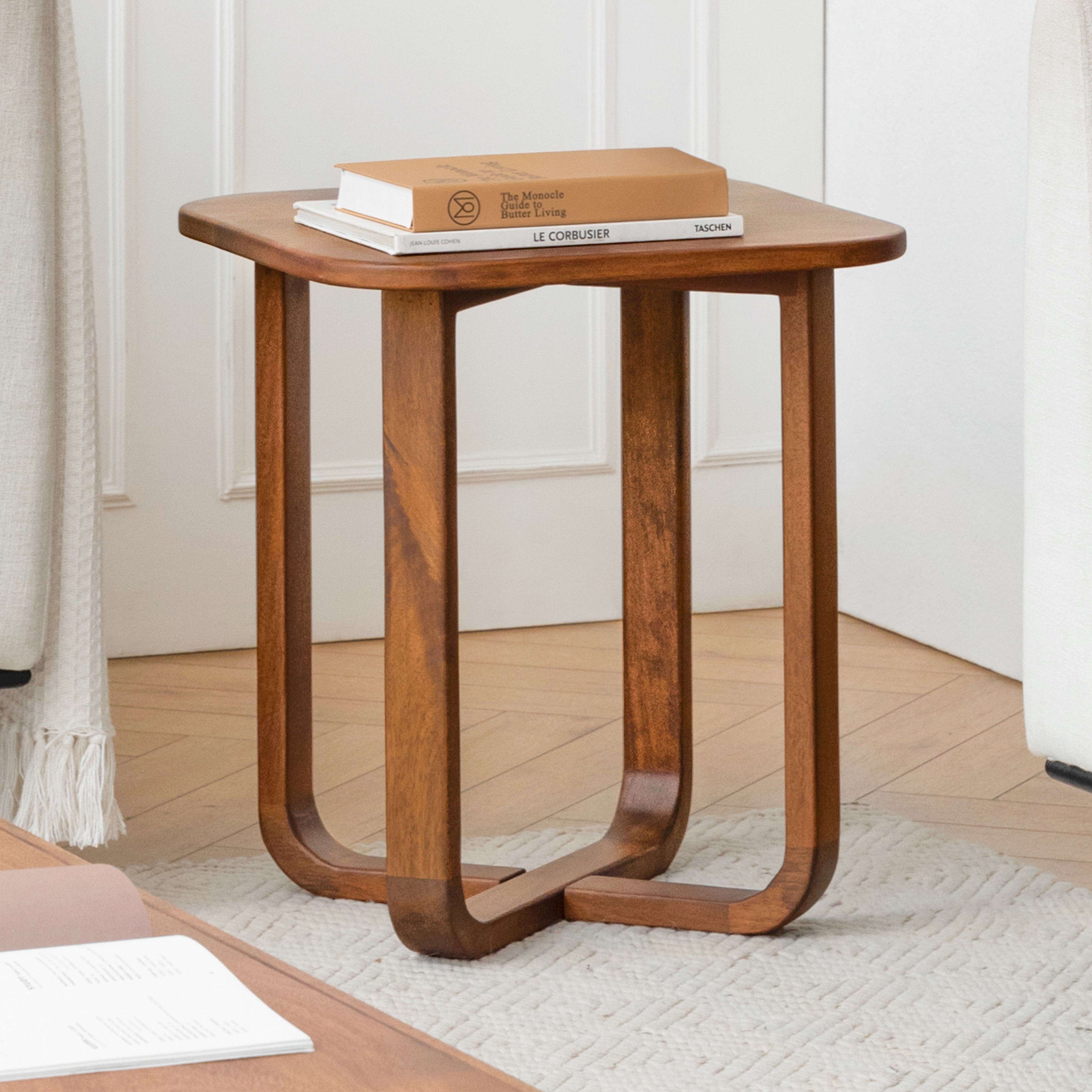 Duchie Solid Wood Side Table - Walnut