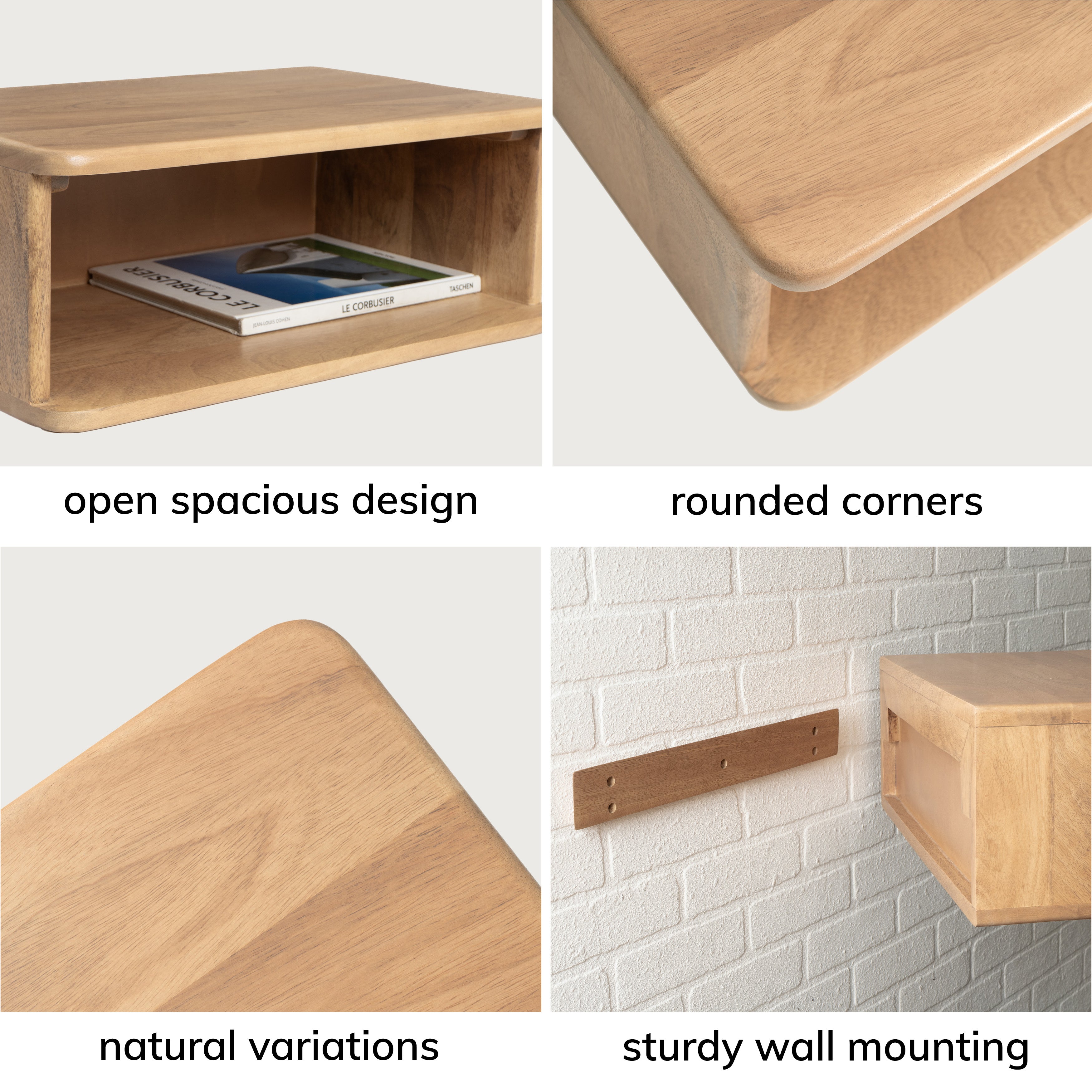 Solie Solid Wood Nightstand - Blonde Natural