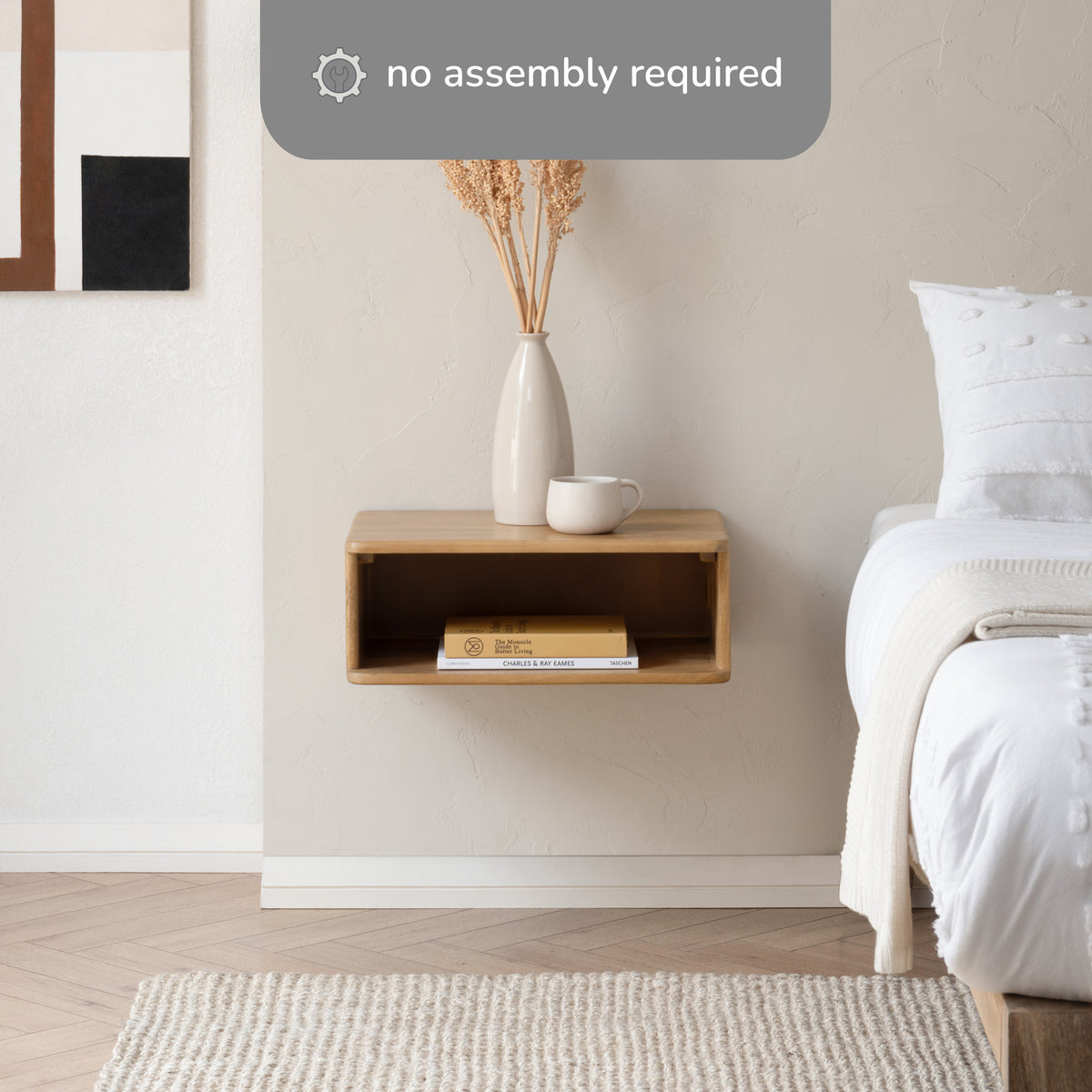 Solie Solid Wood Nightstand - Blonde Natural