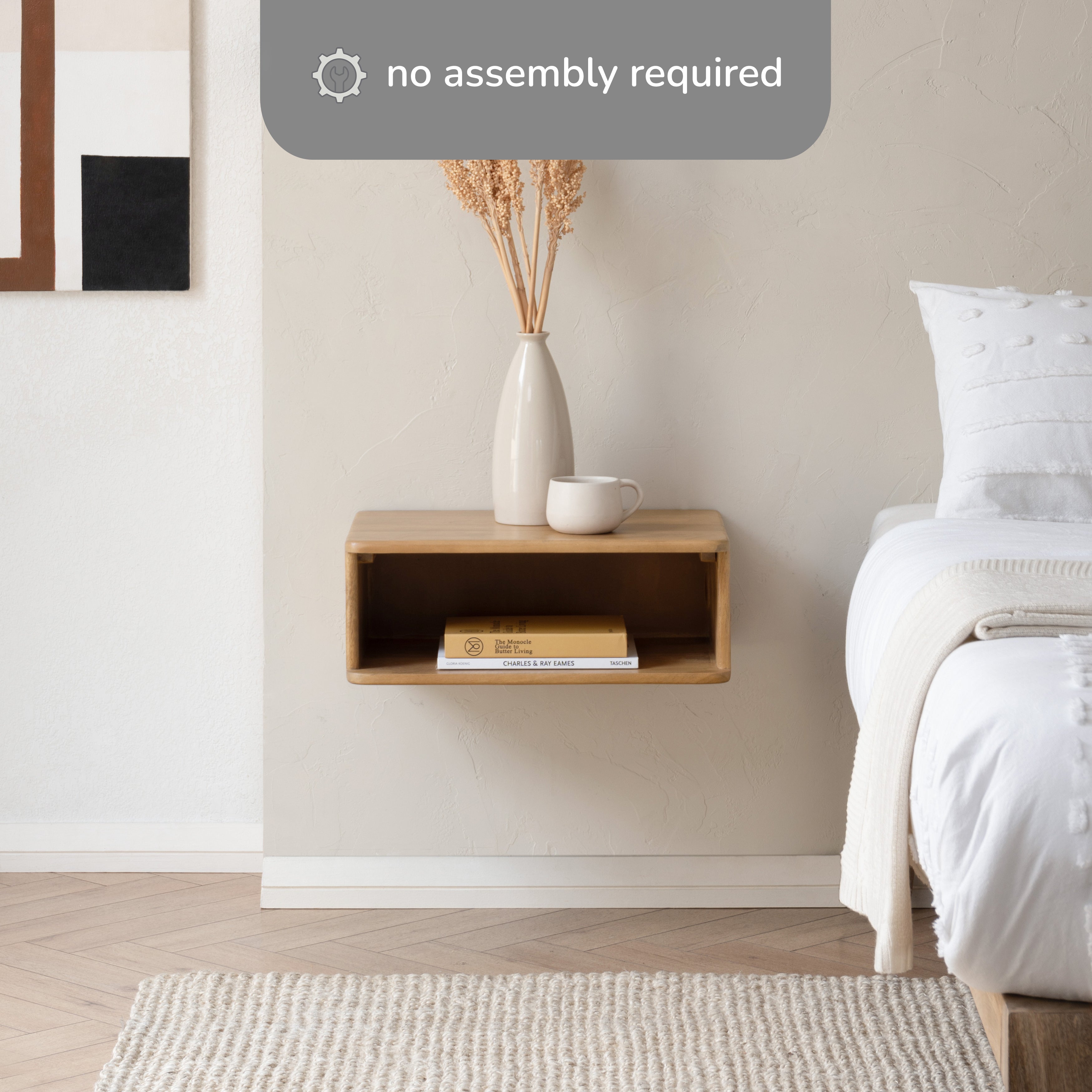 Solie Solid Wood Nightstand - Blonde Natural