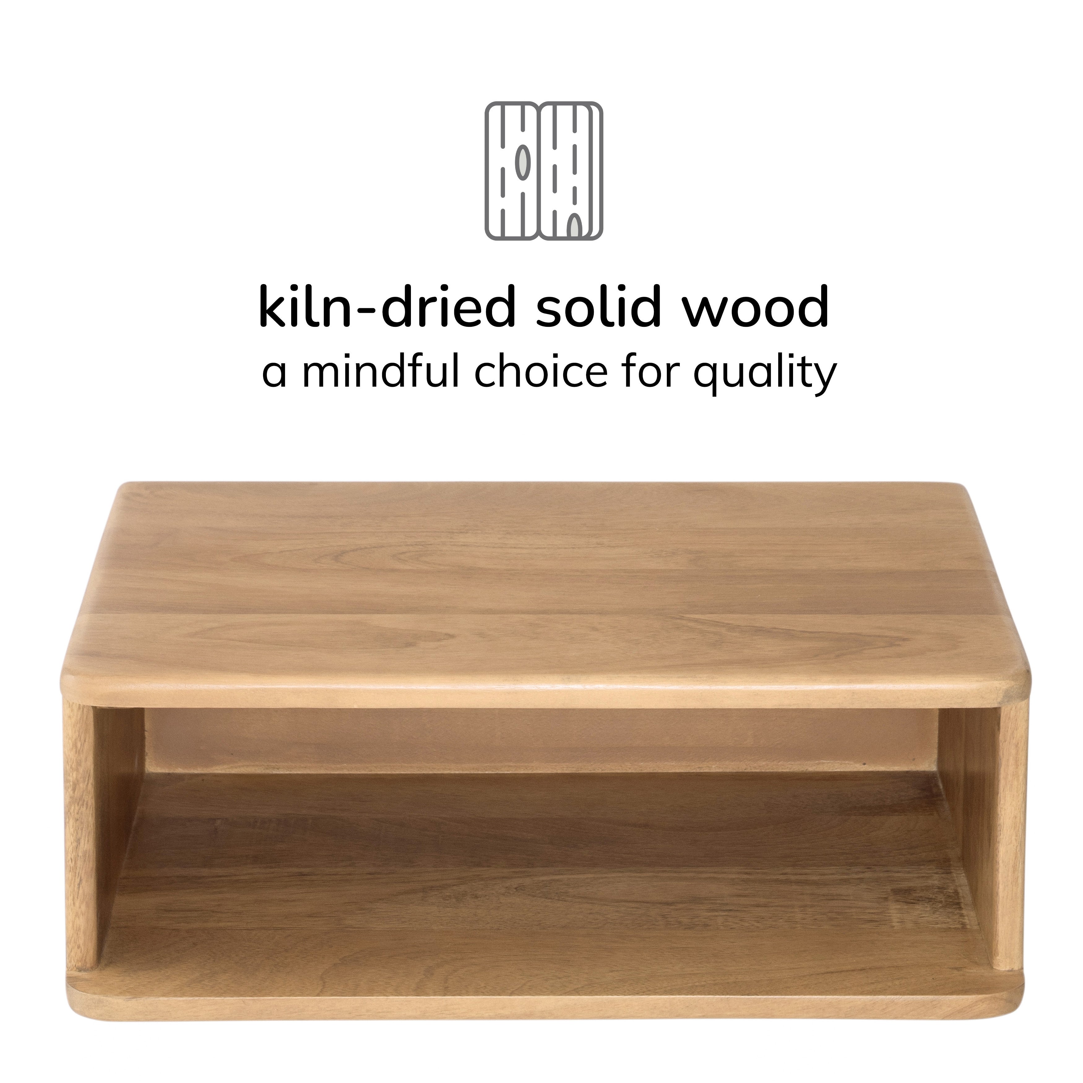 Solie Solid Wood Nightstand - Blonde Natural