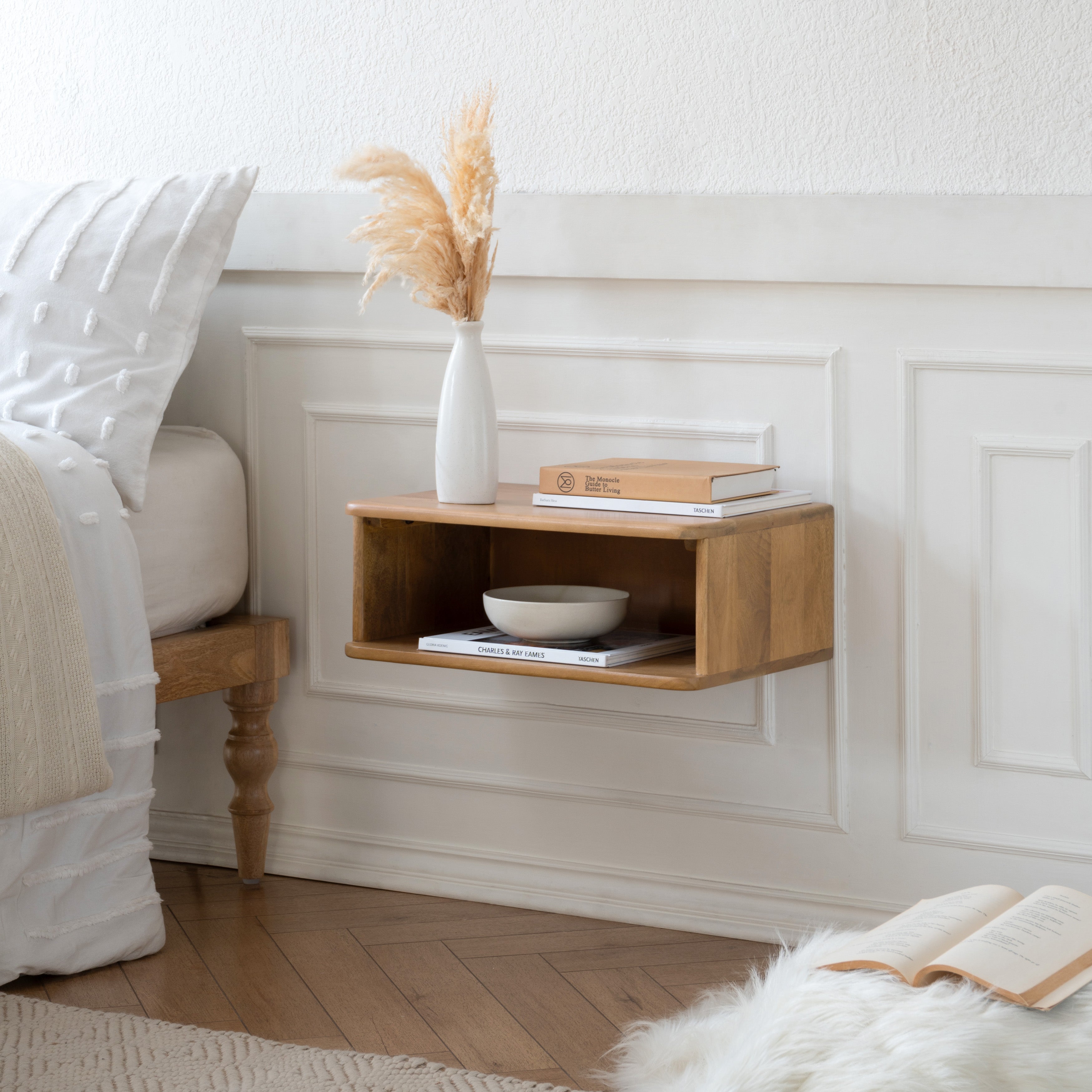 Solie Solid Wood Nightstand - Blonde Natural