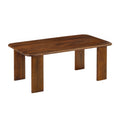 Solid wood coffee table on a white background