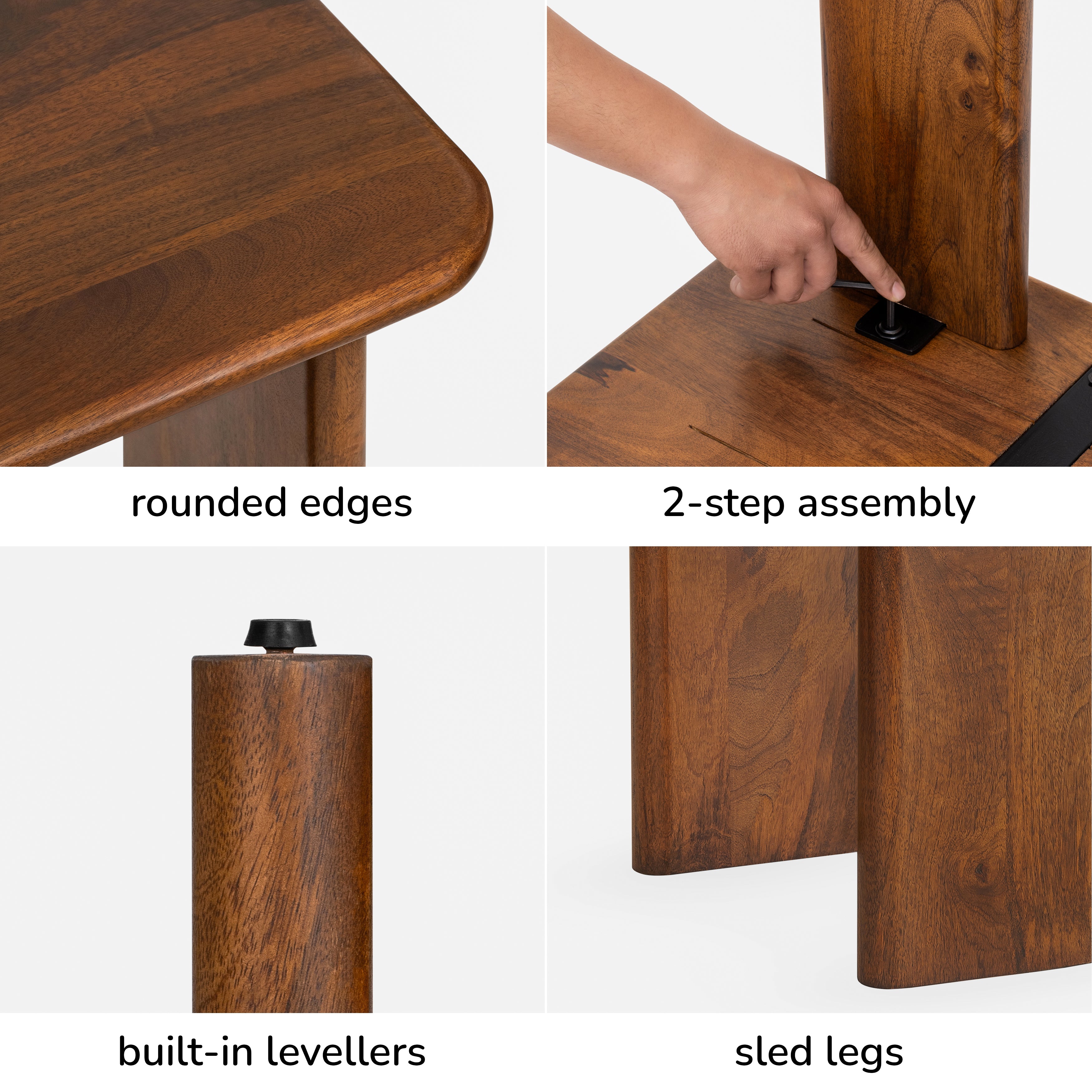 Granite Solid Wood Coffee Table - Walnut